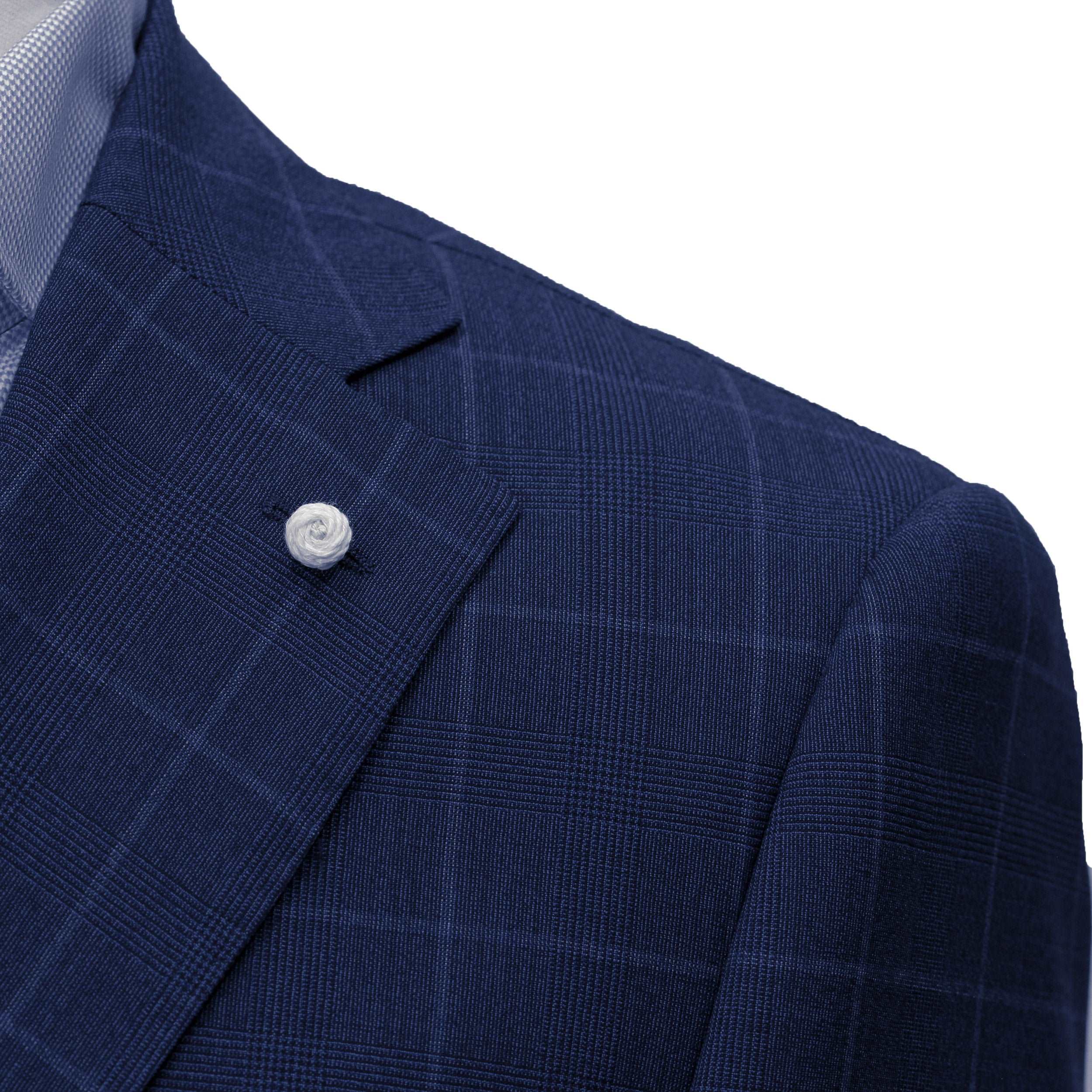 Blue Check Contemporary Fit Suit - Luigi Bianchi Mantova - Image 3