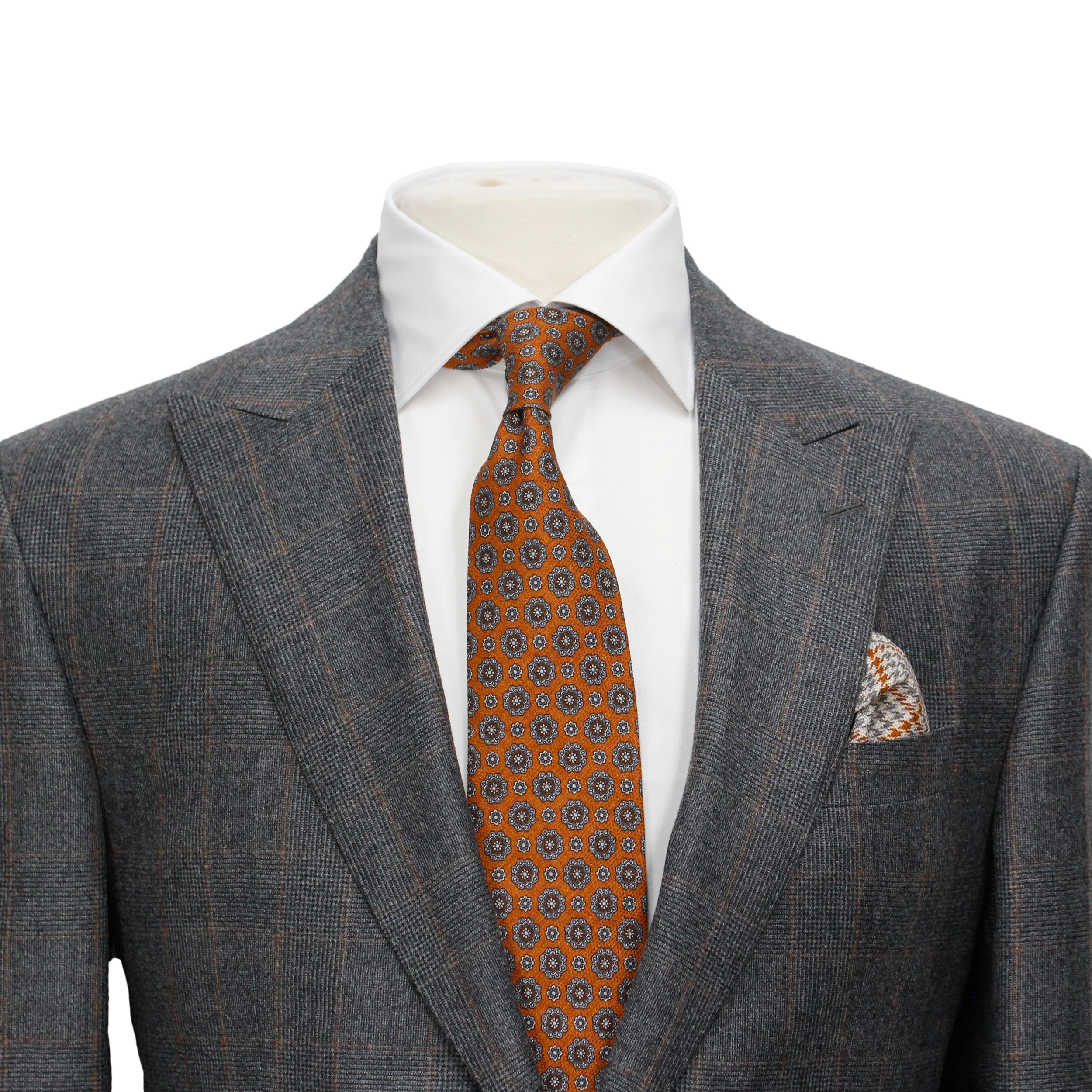 Gray Glen Check Peak Lapel - Edmund Contemporary Fit Wool Suit - Jack Victor - Image 3