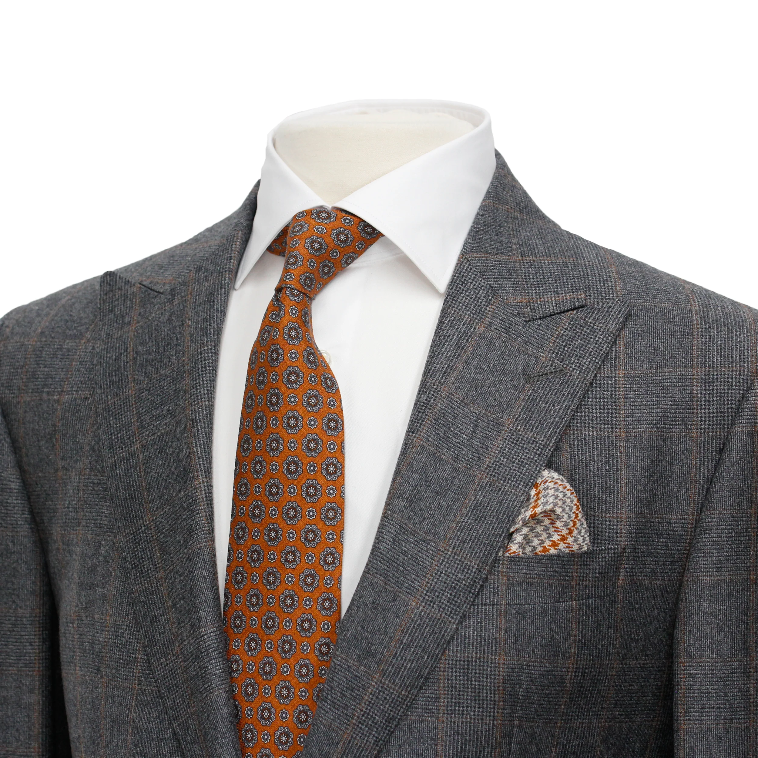 Gray Glen Check Peak Lapel - Edmund Contemporary Fit Wool Suit - Jack Victor - Image 4