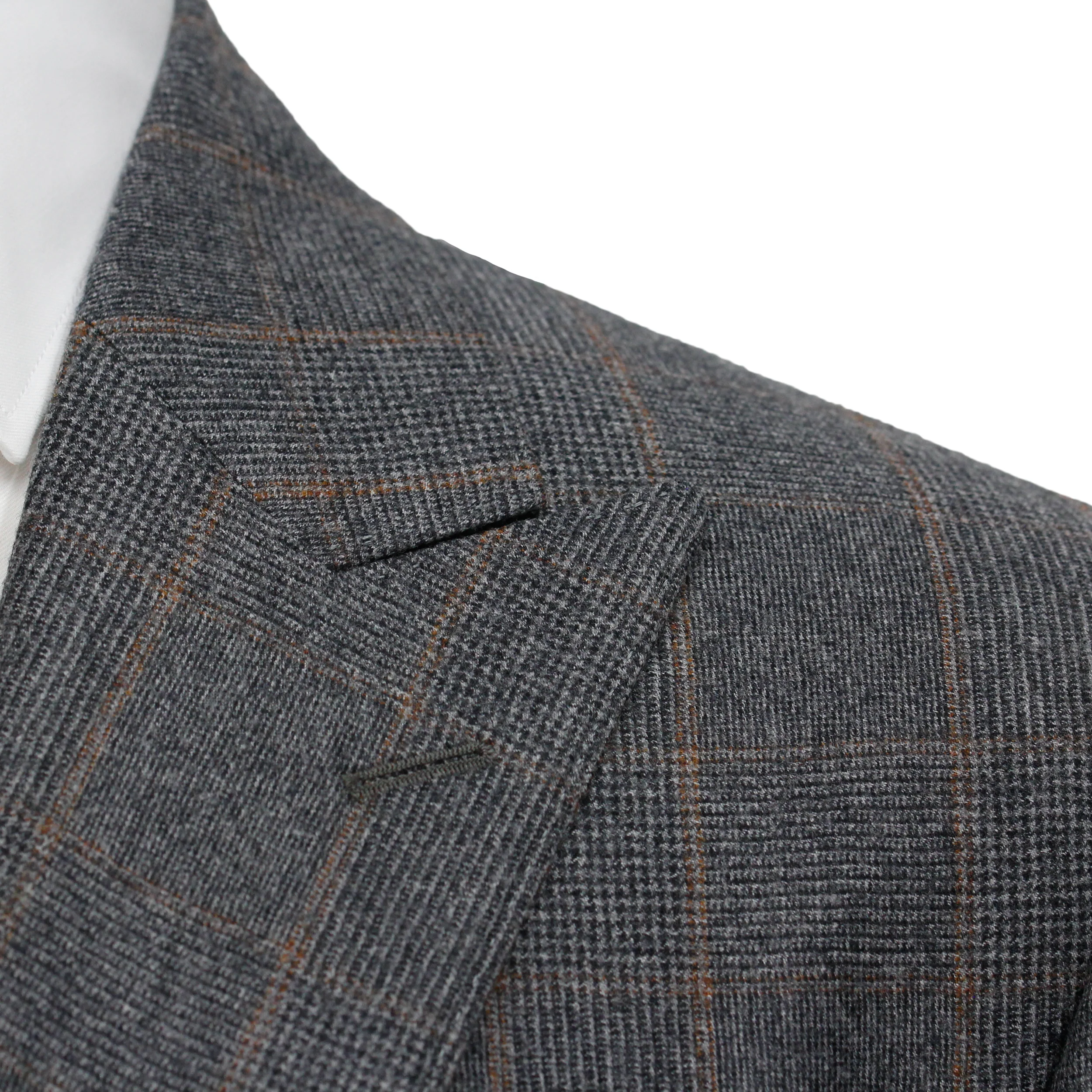 Gray Glen Check Peak Lapel - Edmund Contemporary Fit Wool Suit - Jack Victor - Image 5