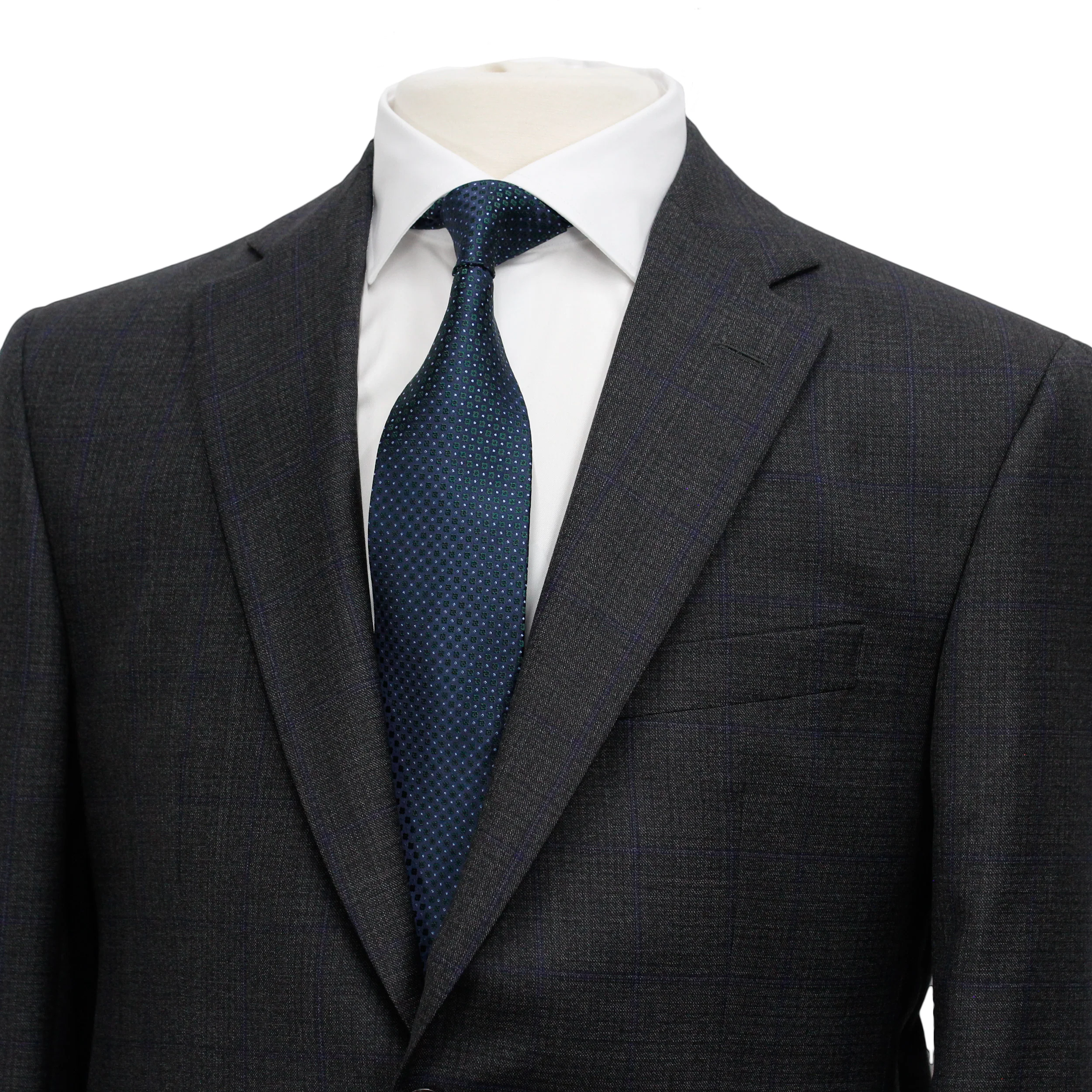 Gray and Blue Neat Check Esprit Modern Fit Suit - Jack Victor - Image 4