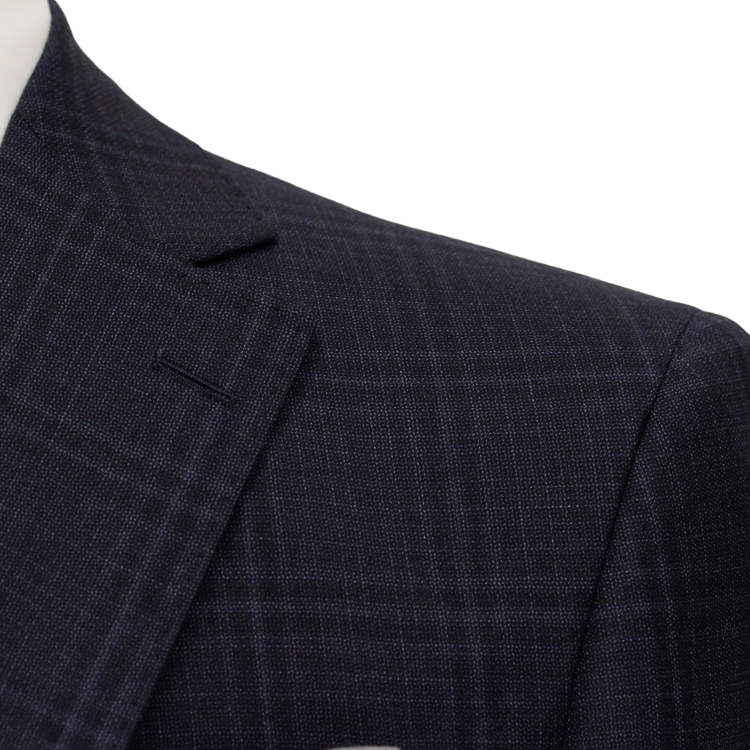Dark Blue Tonal Check Urban Slim Fit Wool Suit - Jack Victor - Image 5