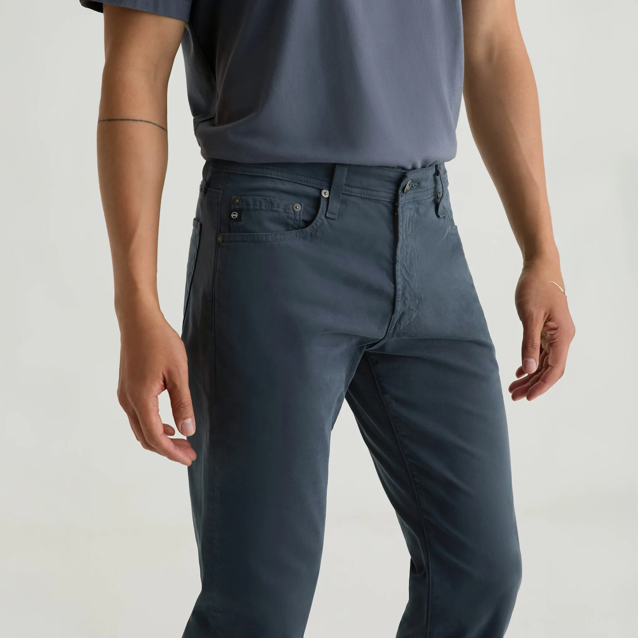 After Dusk (Steel Blue) Sueded Tellis Modern Slim Fit Pants - AG Jeans - Image 3