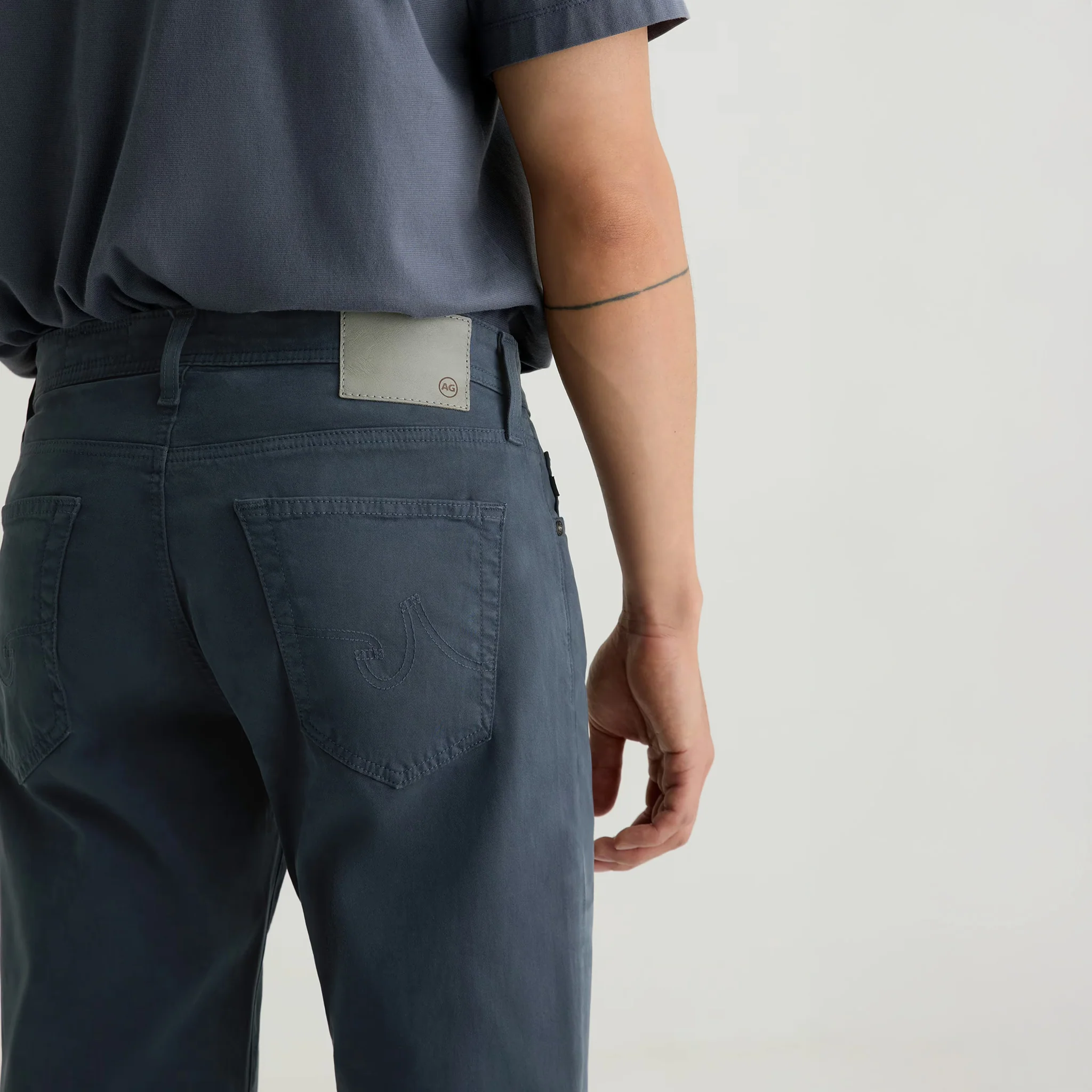 After Dusk (Steel Blue) Sueded Tellis Modern Slim Fit Pants - AG Jeans - Image 6