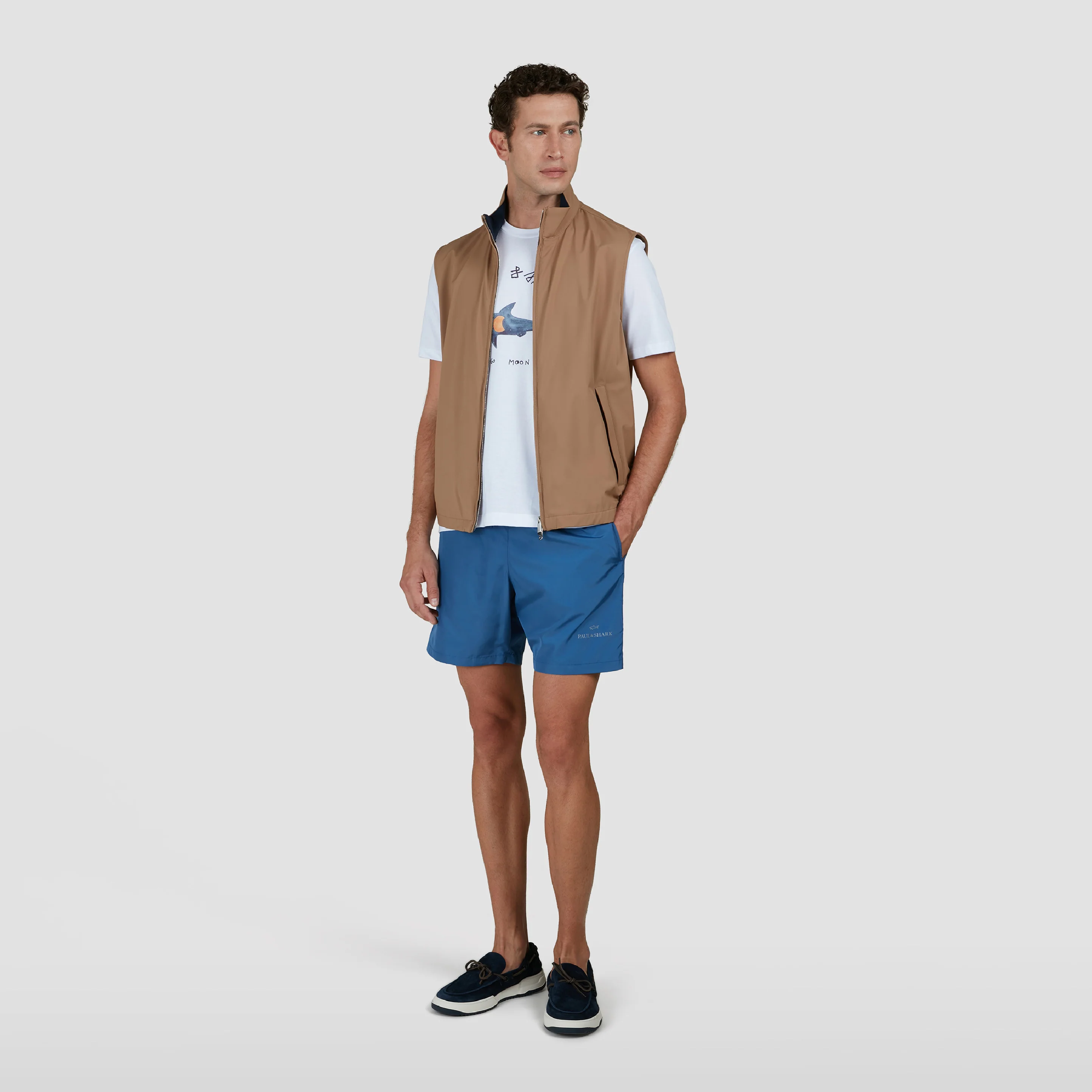 Airforce Blue Swim Shorts with Reflective Logo - Paul & Shark - Image 3