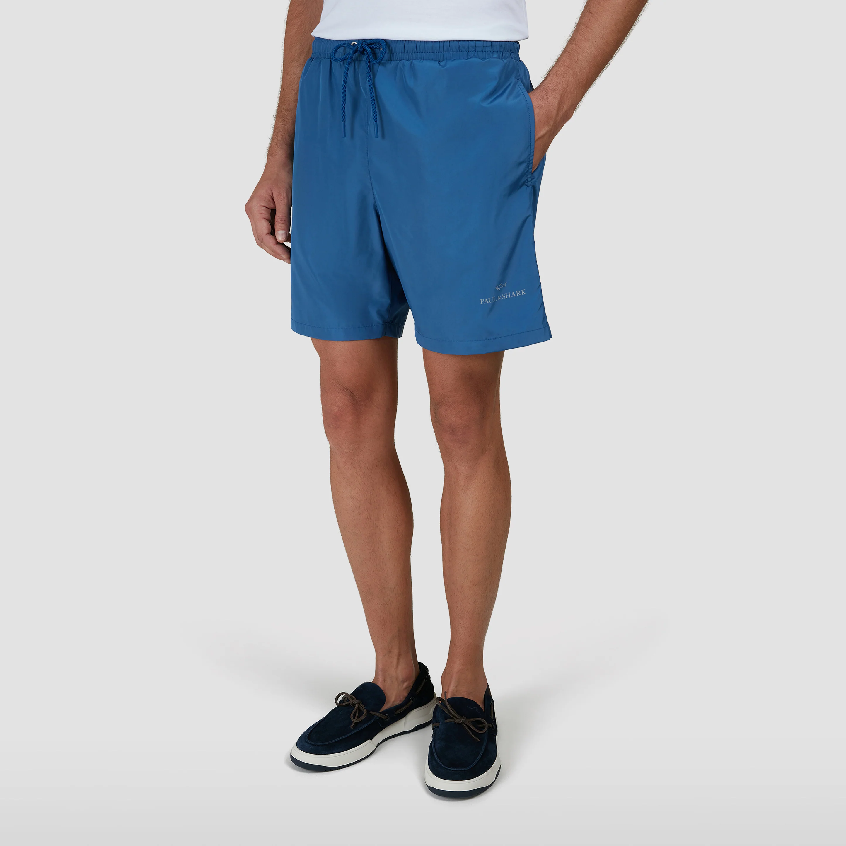Airforce Blue Swim Shorts with Reflective Logo - Paul & Shark - Image 4