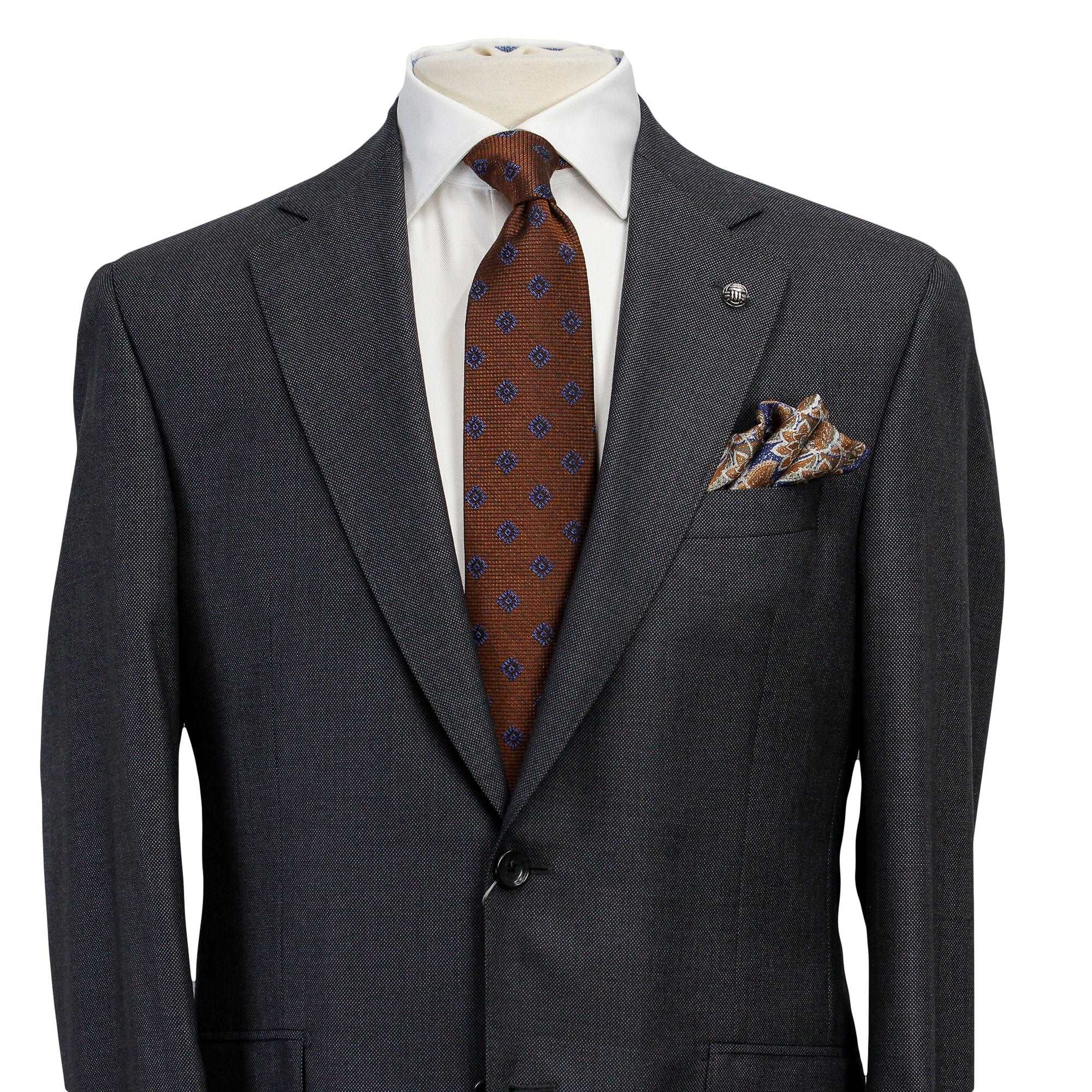 Anniversary Charcoal Nailhead Mason Contemporary Fit Wool Suit - Jack Victor - Image 3