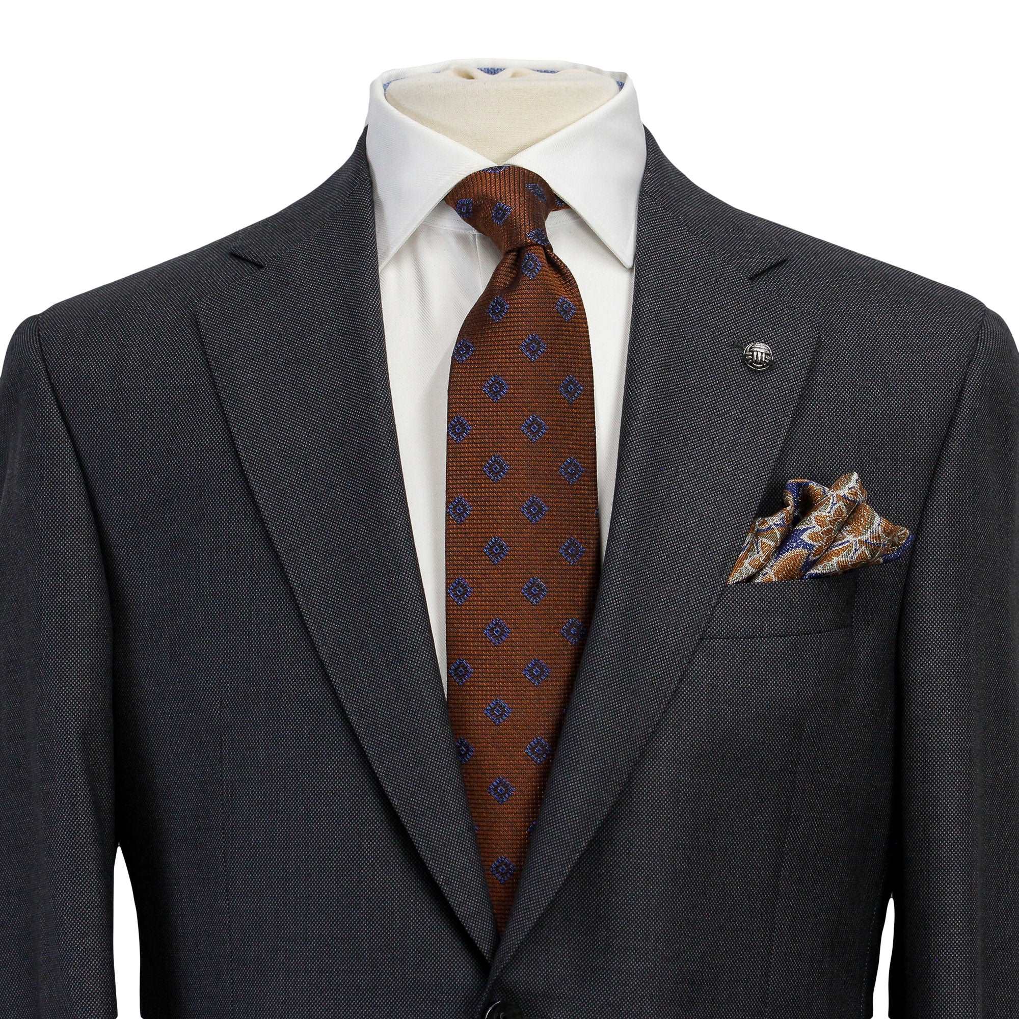 Anniversary Charcoal Nailhead Mason Contemporary Fit Wool Suit - Jack Victor - Image 4