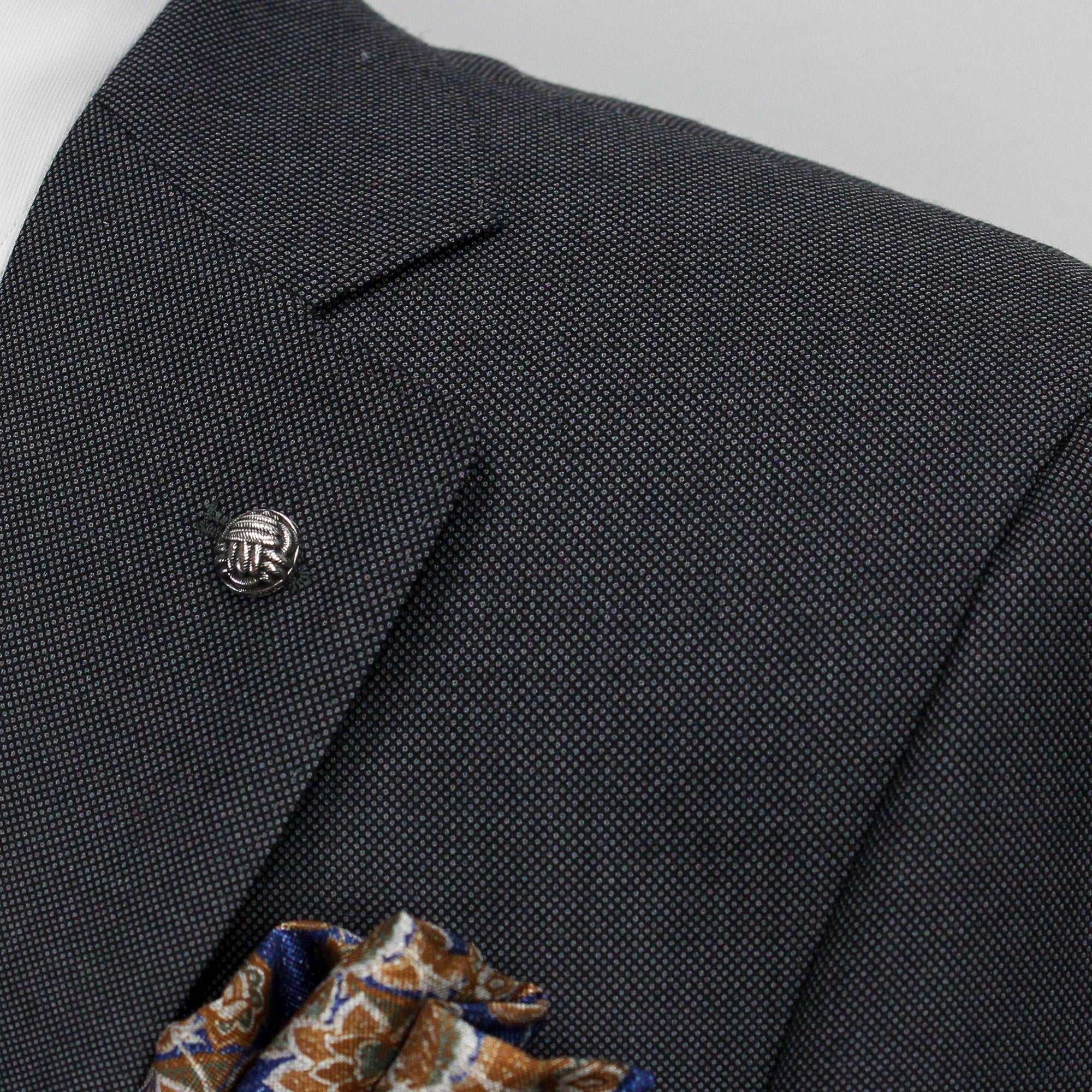 Anniversary Charcoal Nailhead Mason Contemporary Fit Wool Suit - Jack Victor - Image 6