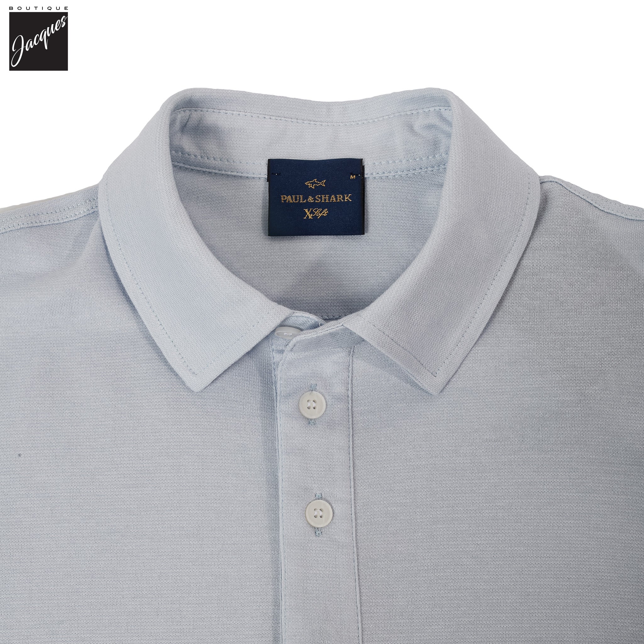 Arctic Blue XSoft Cotton-Lyocell Interlock Polo Shirt - Paul & Shark - Image 2