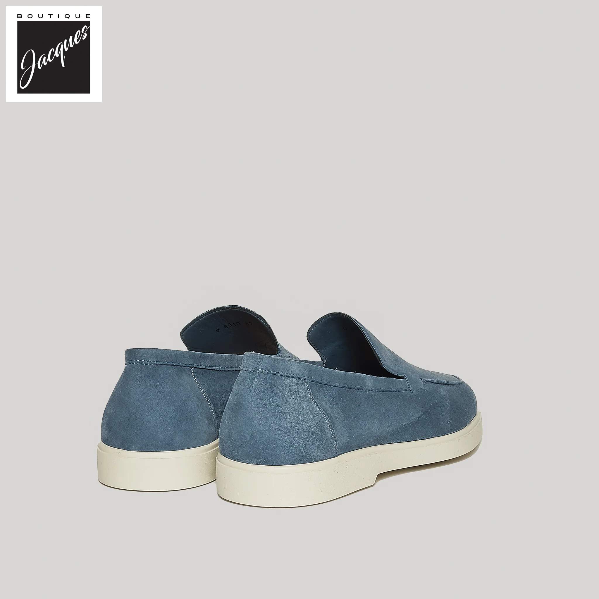 Avio Blue Deer-Skin Suede Unlined Loafers - Fabiano Ricci - Image 3