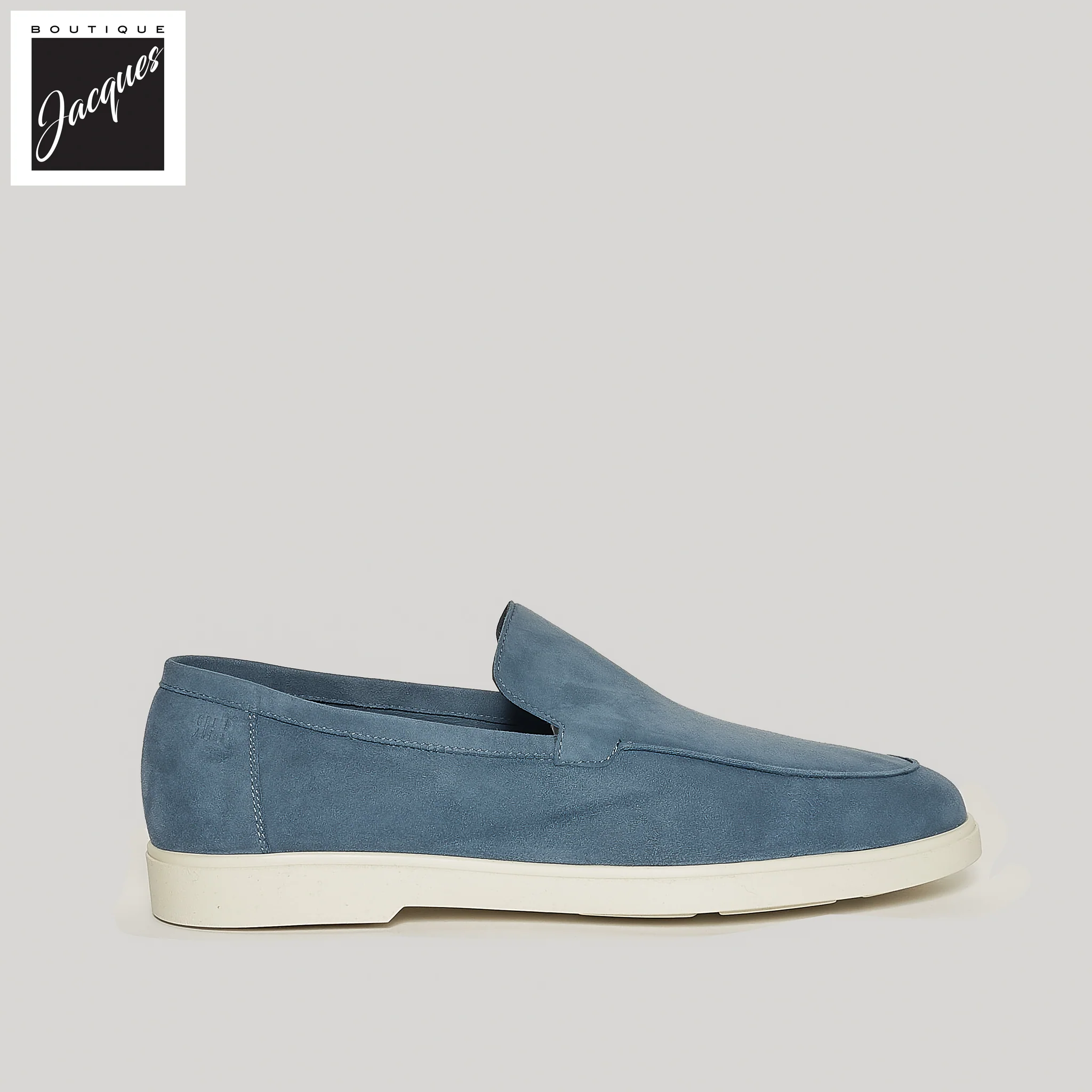 Avio Blue Deer-Skin Suede Unlined Loafers - Fabiano Ricci - Image 6