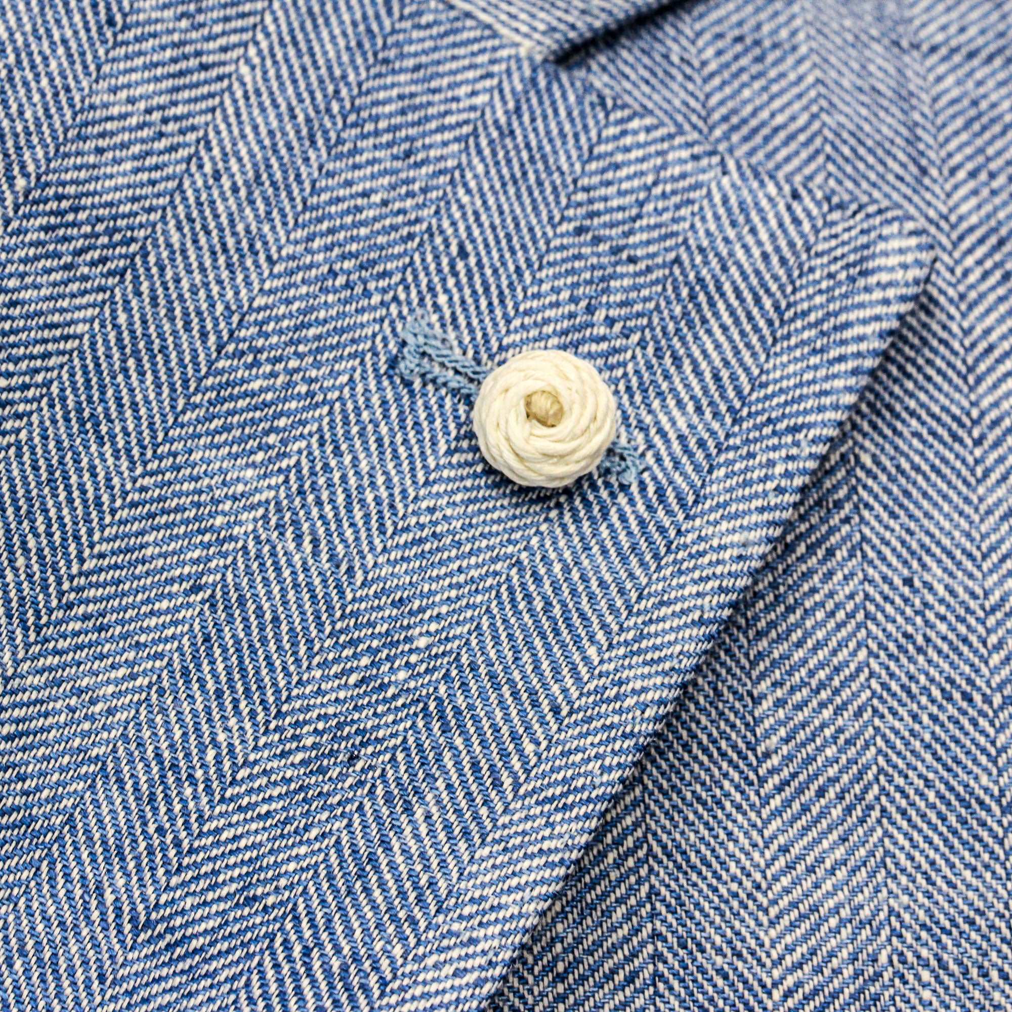 Azure Blue Linen Contemporary Fit Suit - Luigi Bianchi - Image 8