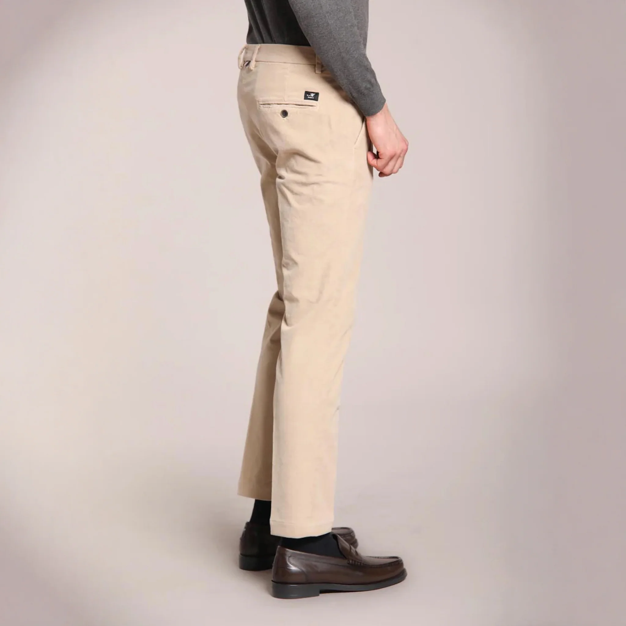 Beige Baby Cord Slim Fit Stretch Chino - Mason's - Image 5