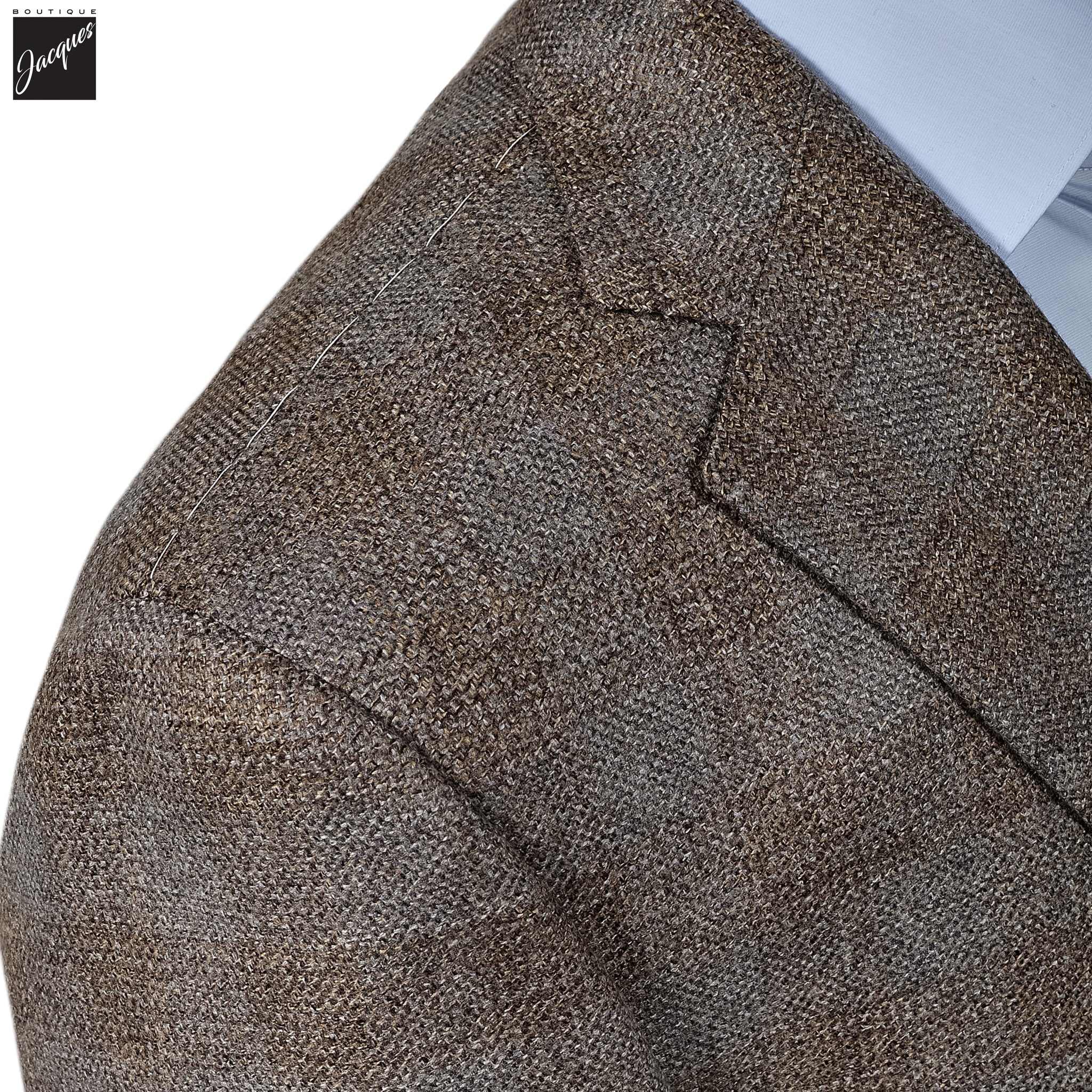 Beige & Gray Check Modern Fit Wool Sport Coat - Corneliani - Image 3
