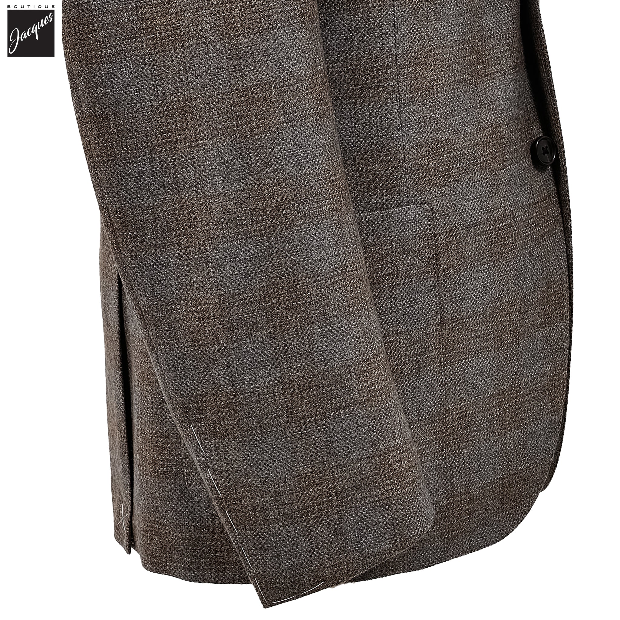 Beige & Gray Check Modern Fit Wool Sport Coat - Corneliani - Image 4
