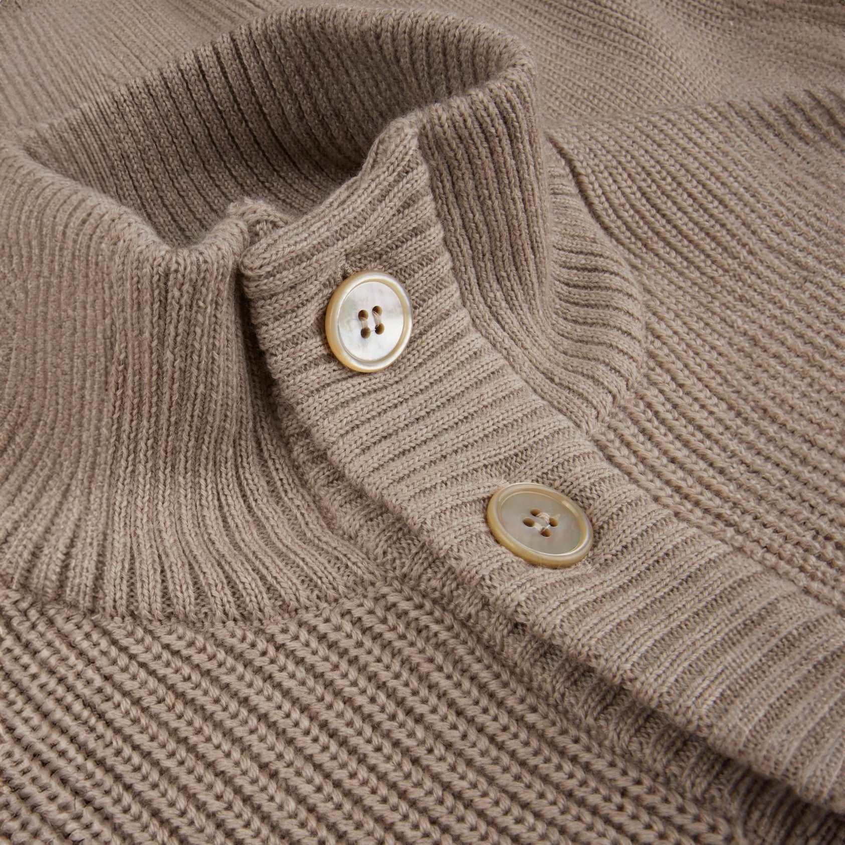 Beige Chunky Merino Wool Cardigan - Stenstroms - Image 3
