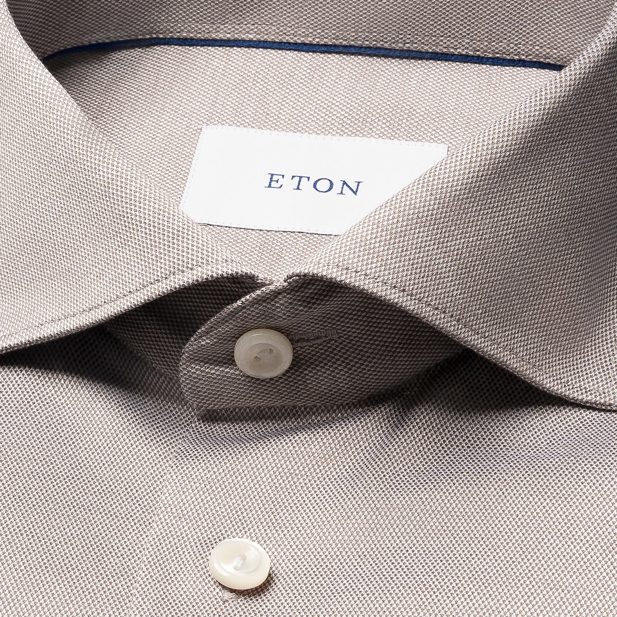 Beige Filo Di Scozia Cotton Knit Slim Fit Casual Shirt - ETON - Image 4