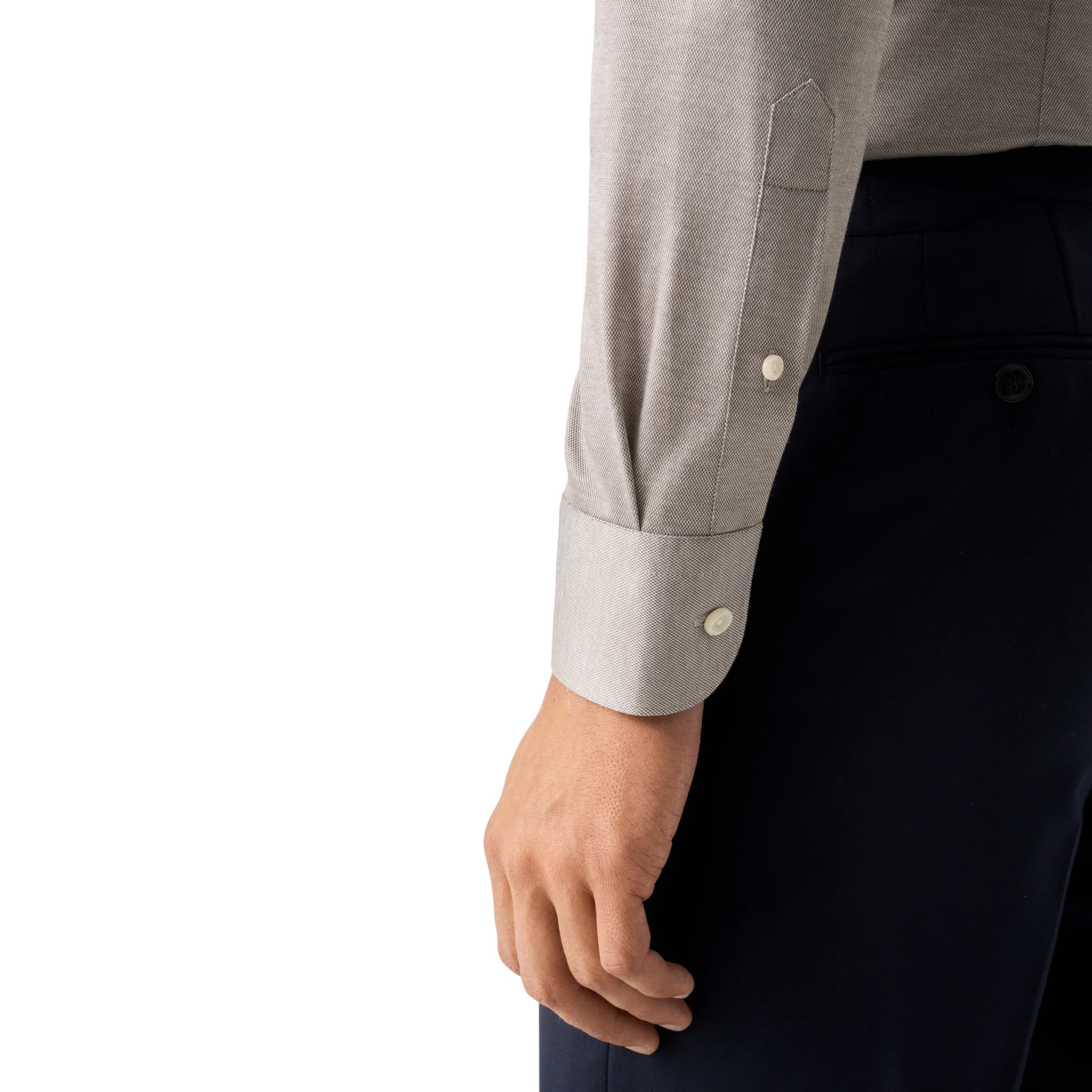 Beige Filo Di Scozia Cotton Knit Slim Fit Casual Shirt - ETON - Image 7