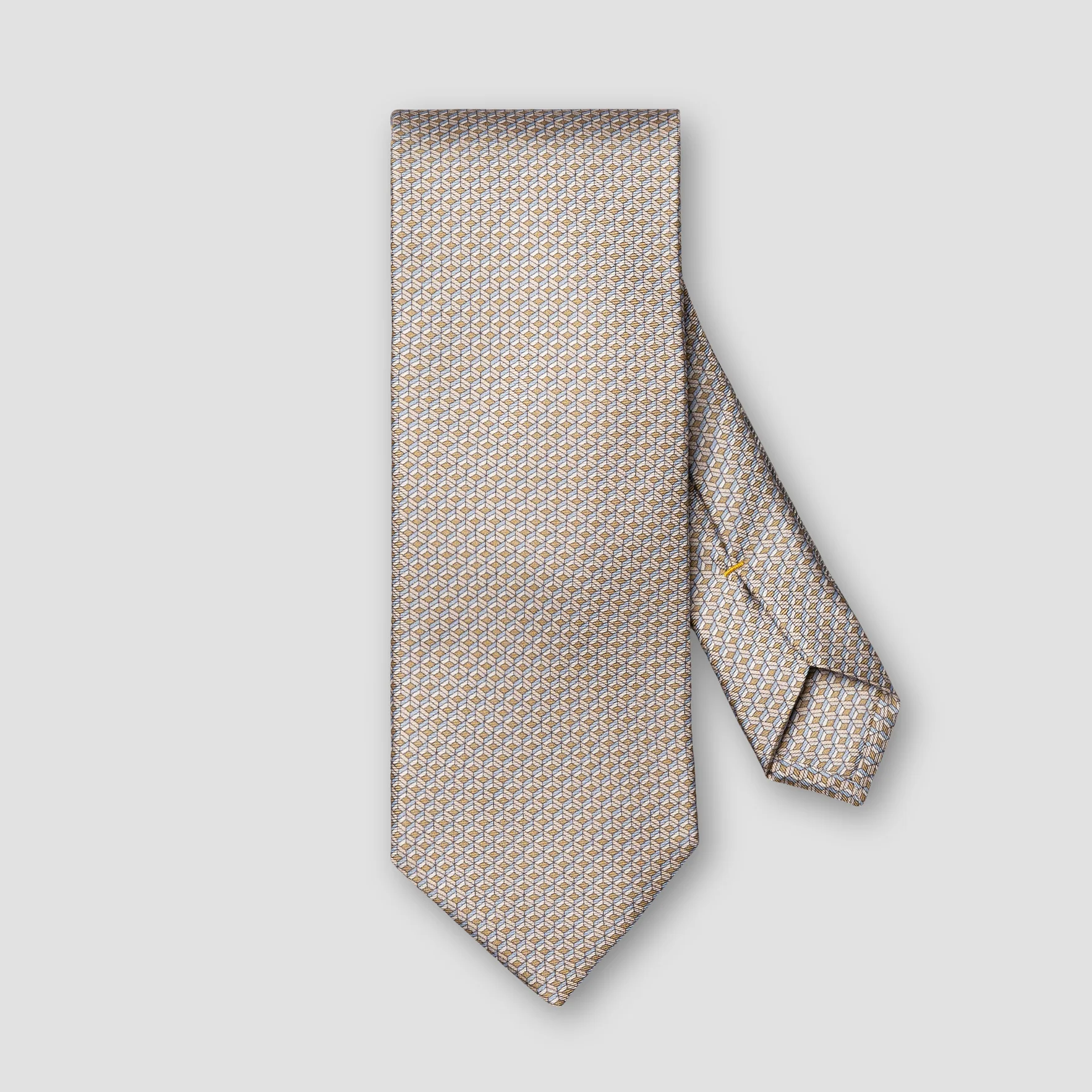 Beige Geometric Print Silk Tie - ETON - Image 2