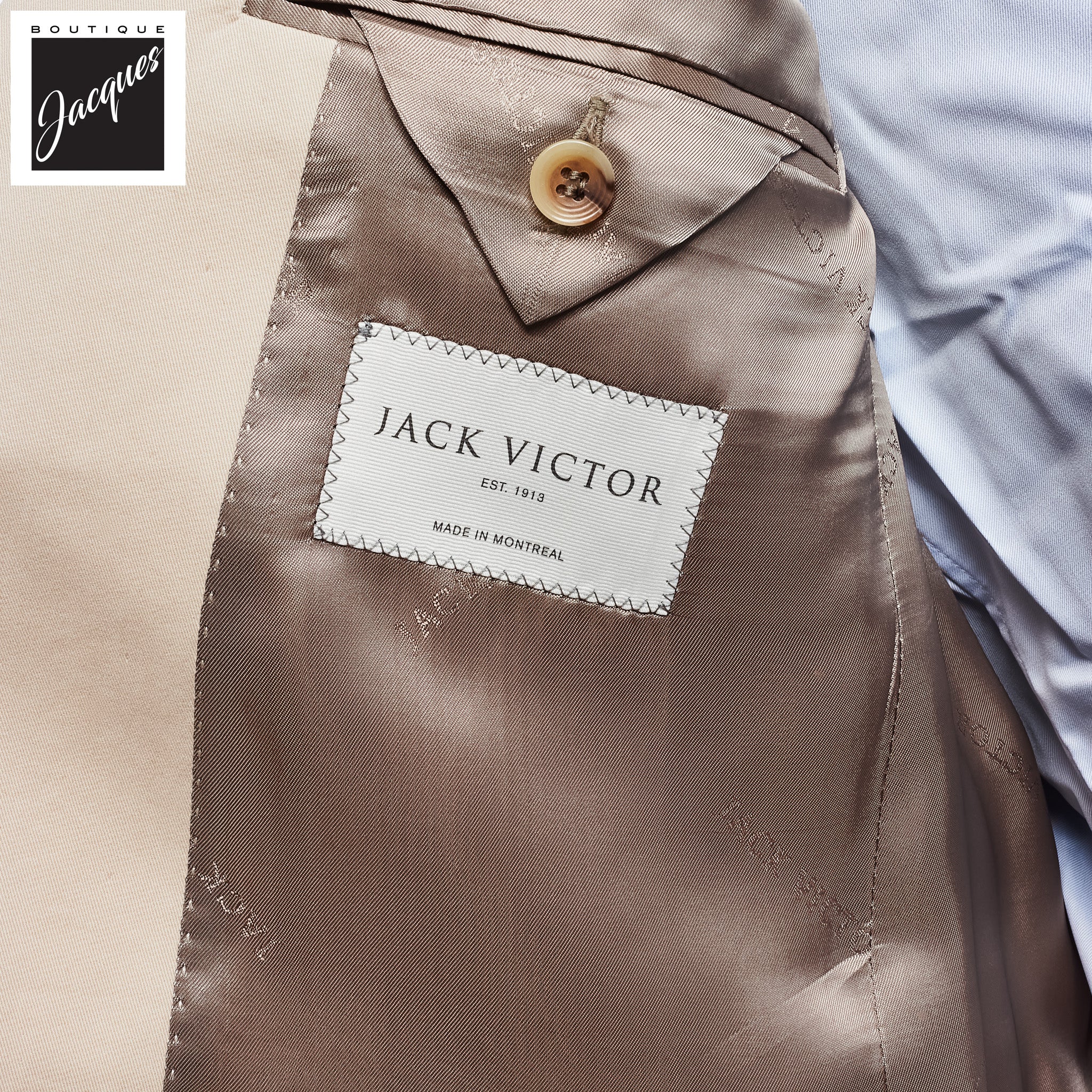 Beige Irving Cotton Cashmere Contemporary Fit Wool Suit - Jack Victor - Image 4
