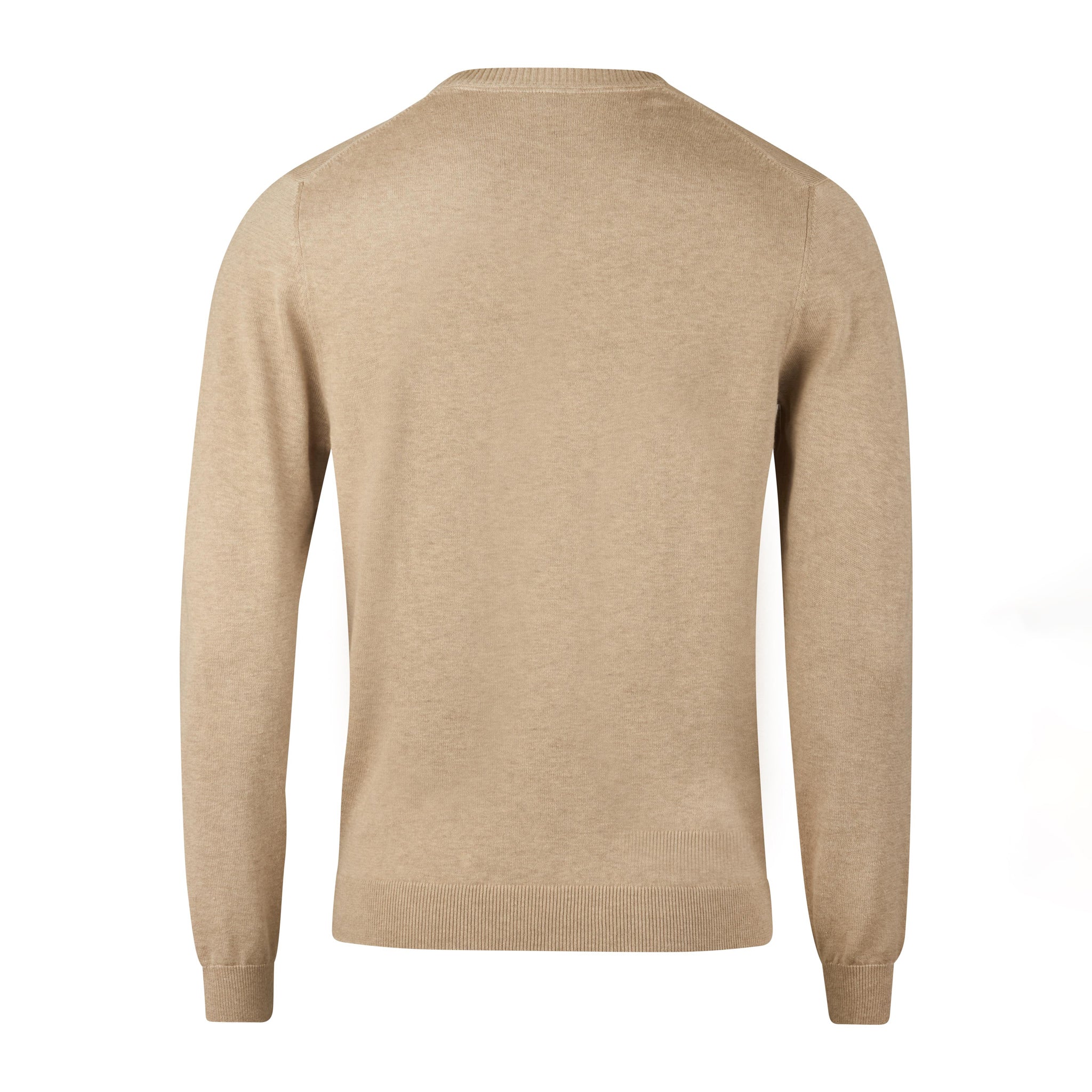 Beige Knitted Hemp-Cotton Crew Neck Sweater - Stenströms - Image 2
