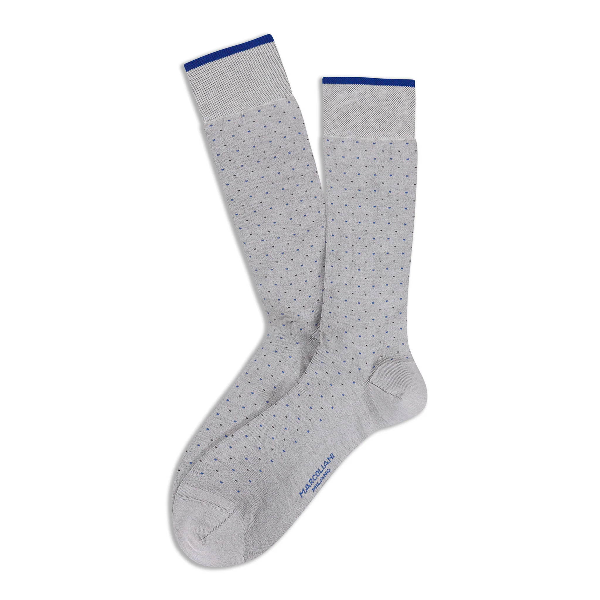 Beige Lisle Varese Pindot Pima Cotton Mid-Calf Sock - Marcoliani