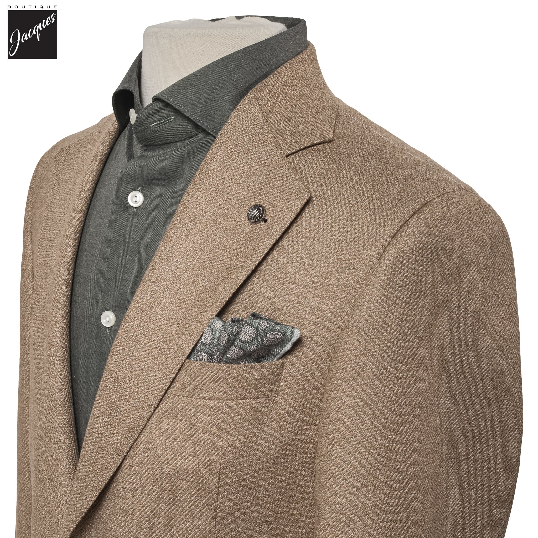 Beige Loro Piana Wool-Silk Myles Contemporary Fit Sport Jacket - Jack Victor - Image 2