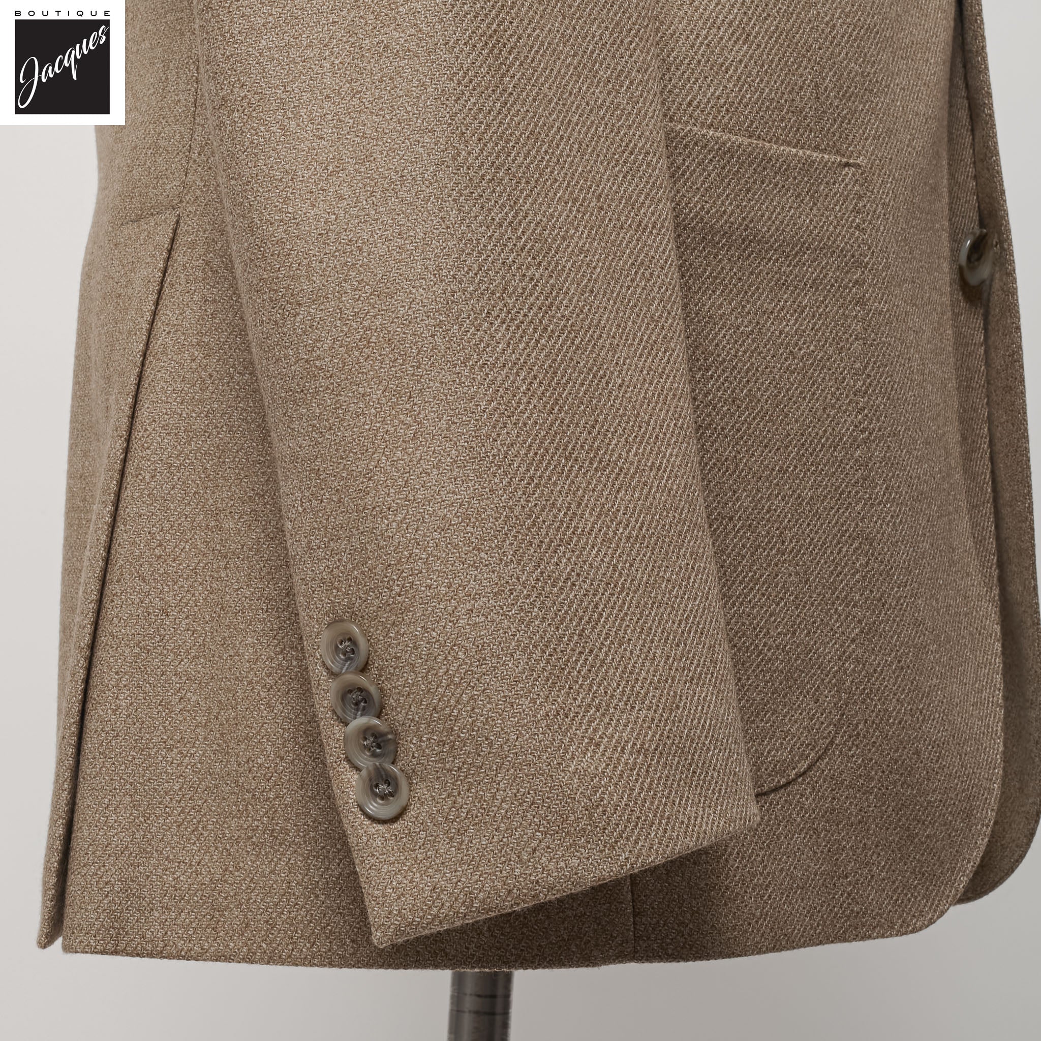 Beige Loro Piana Wool-Silk Myles Contemporary Fit Sport Jacket - Jack Victor - Image 3