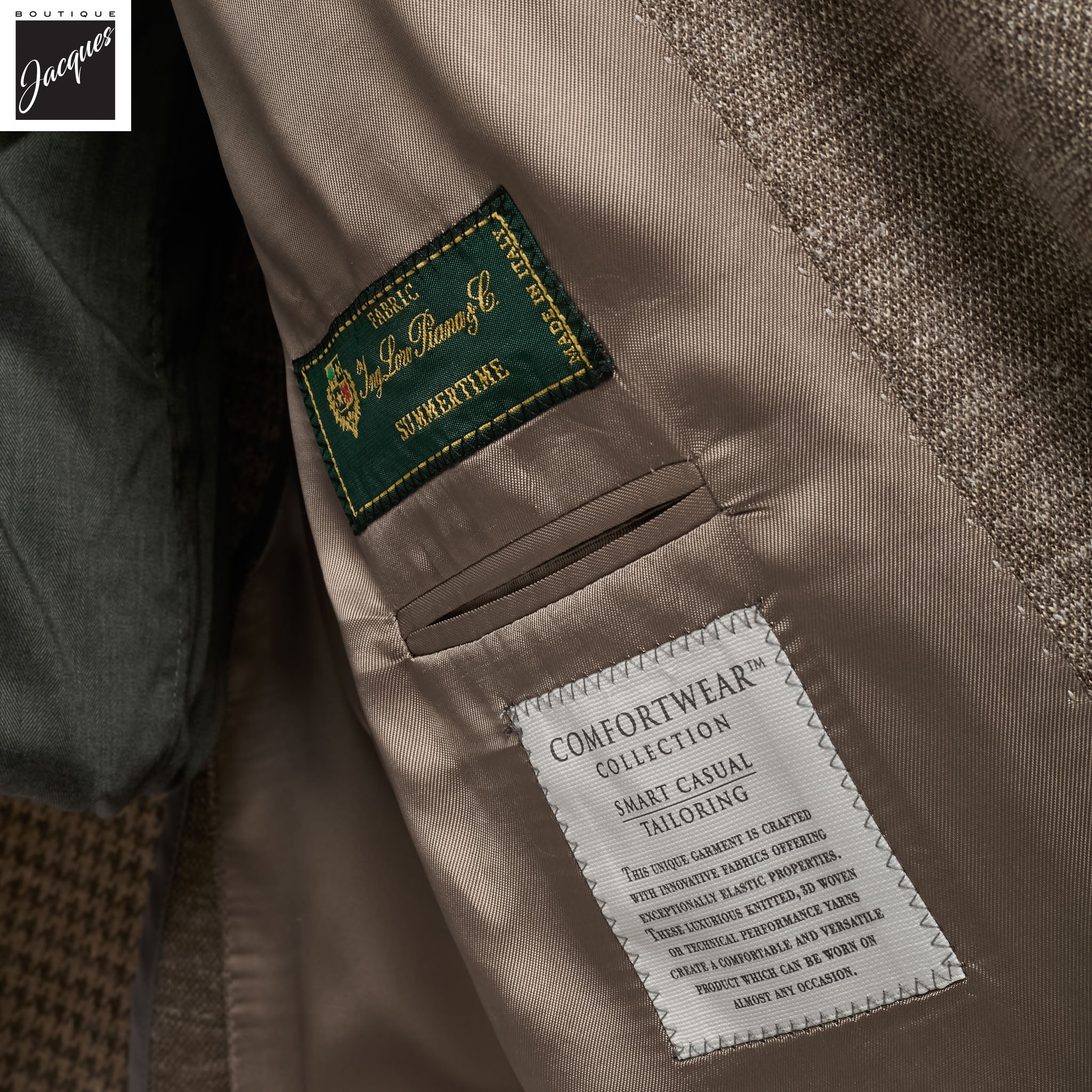 Beige Melange Hartford Contemporary Fit Unconstructed Sport Jacket - Jack Victor - Image 3