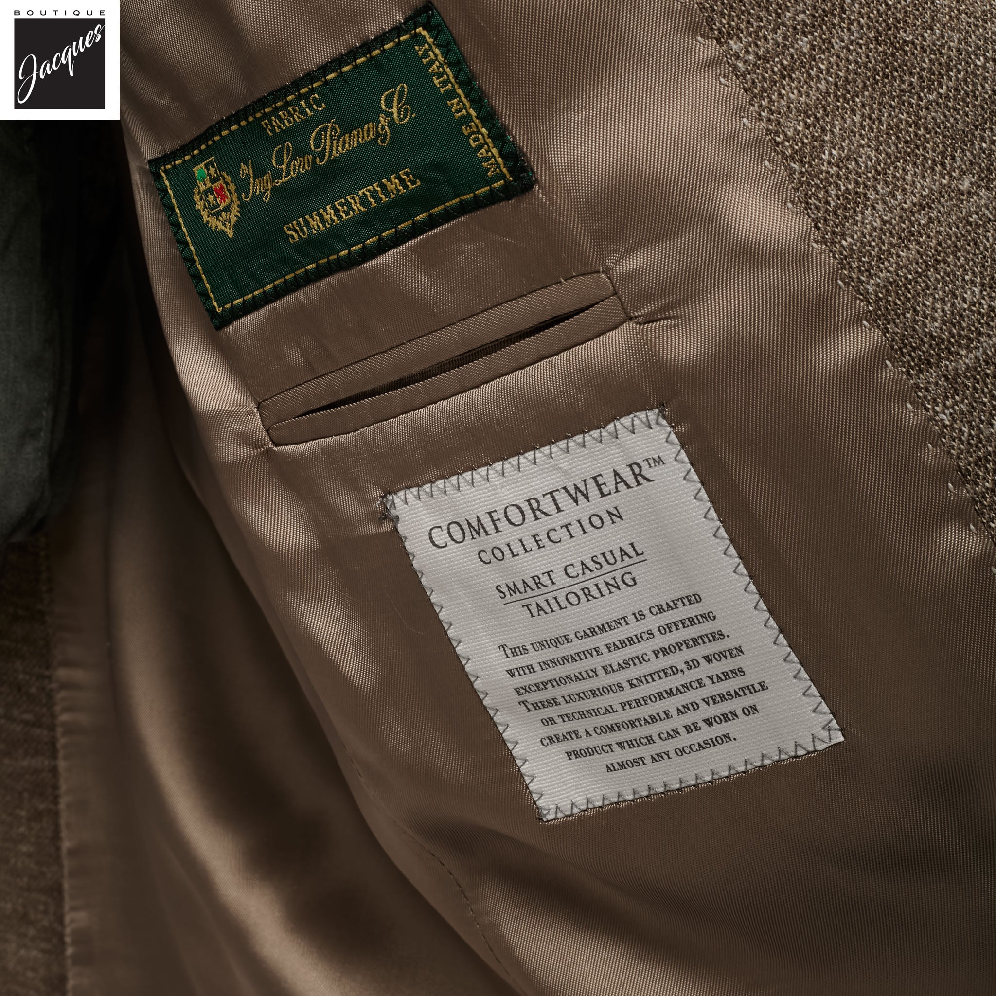 Beige Melange Hartford Contemporary Fit Unconstructed Sport Jacket - Jack Victor - Image 5