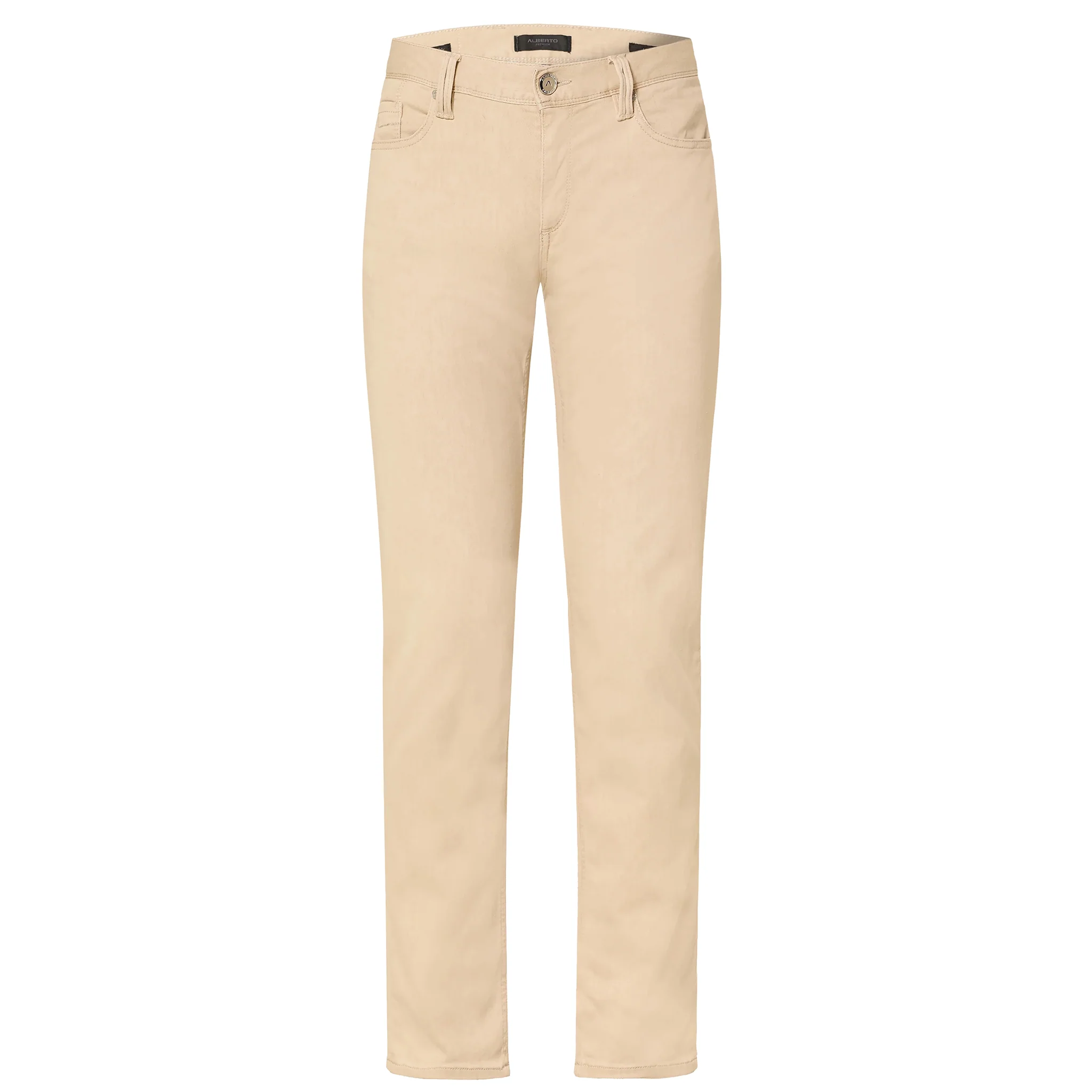 Beige Premium Regular Fit Soft Ultralight Five Pocket Pants - ALBERTO - Image 14