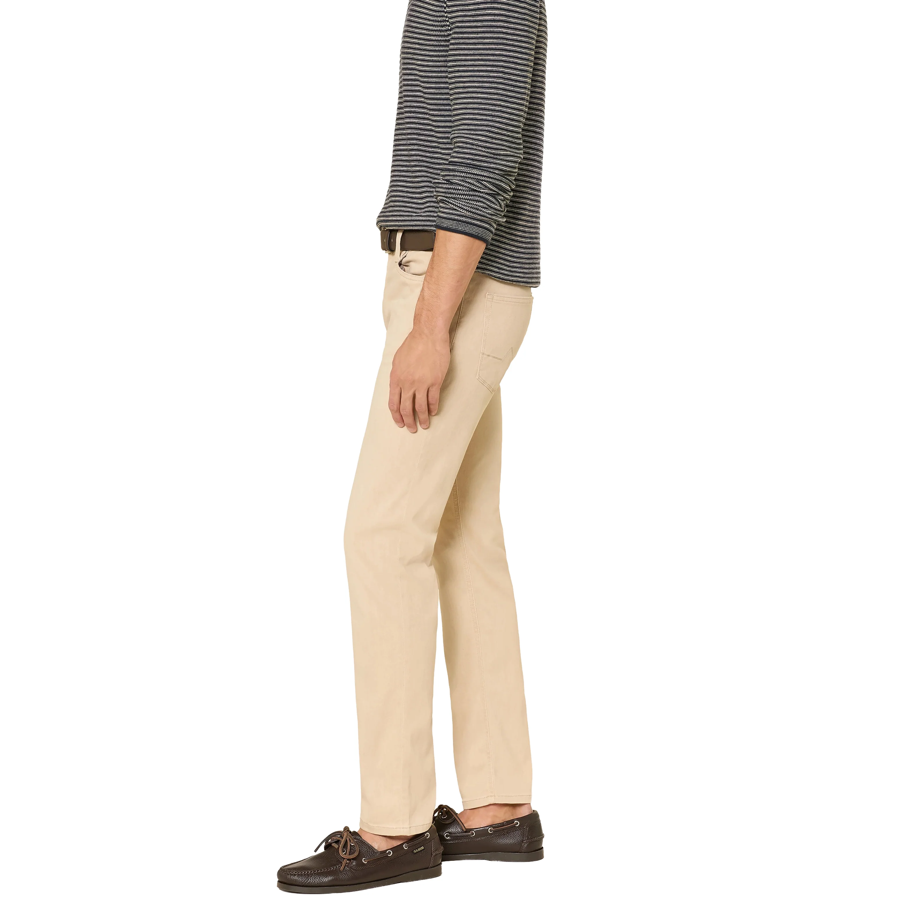 Beige Premium Regular Fit Soft Ultralight Five Pocket Pants - ALBERTO - Image 2