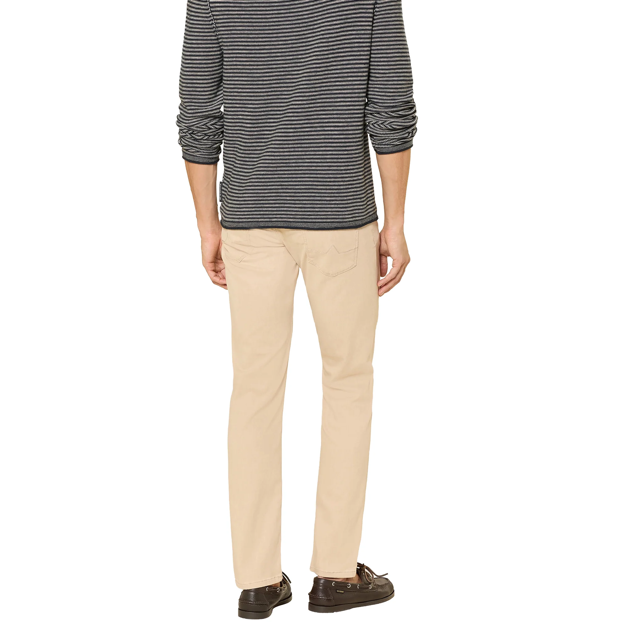 Beige Premium Regular Fit Soft Ultralight Five Pocket Pants - ALBERTO - Image 3