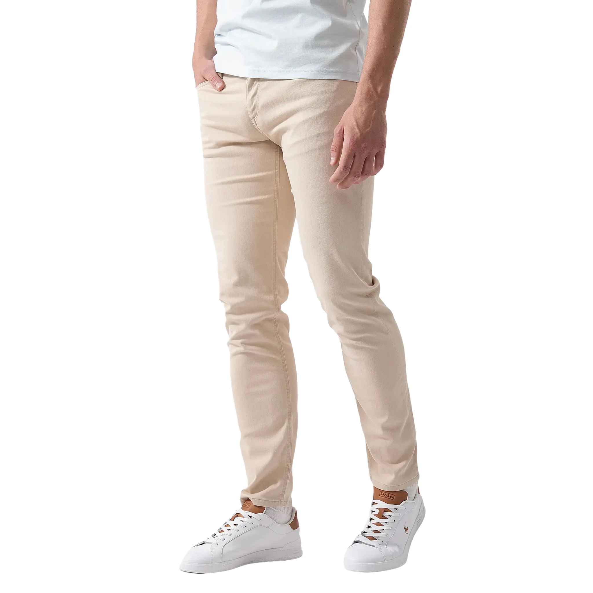 Beige Premium Regular Fit Soft Ultralight Five Pocket Pants - ALBERTO - Image 7