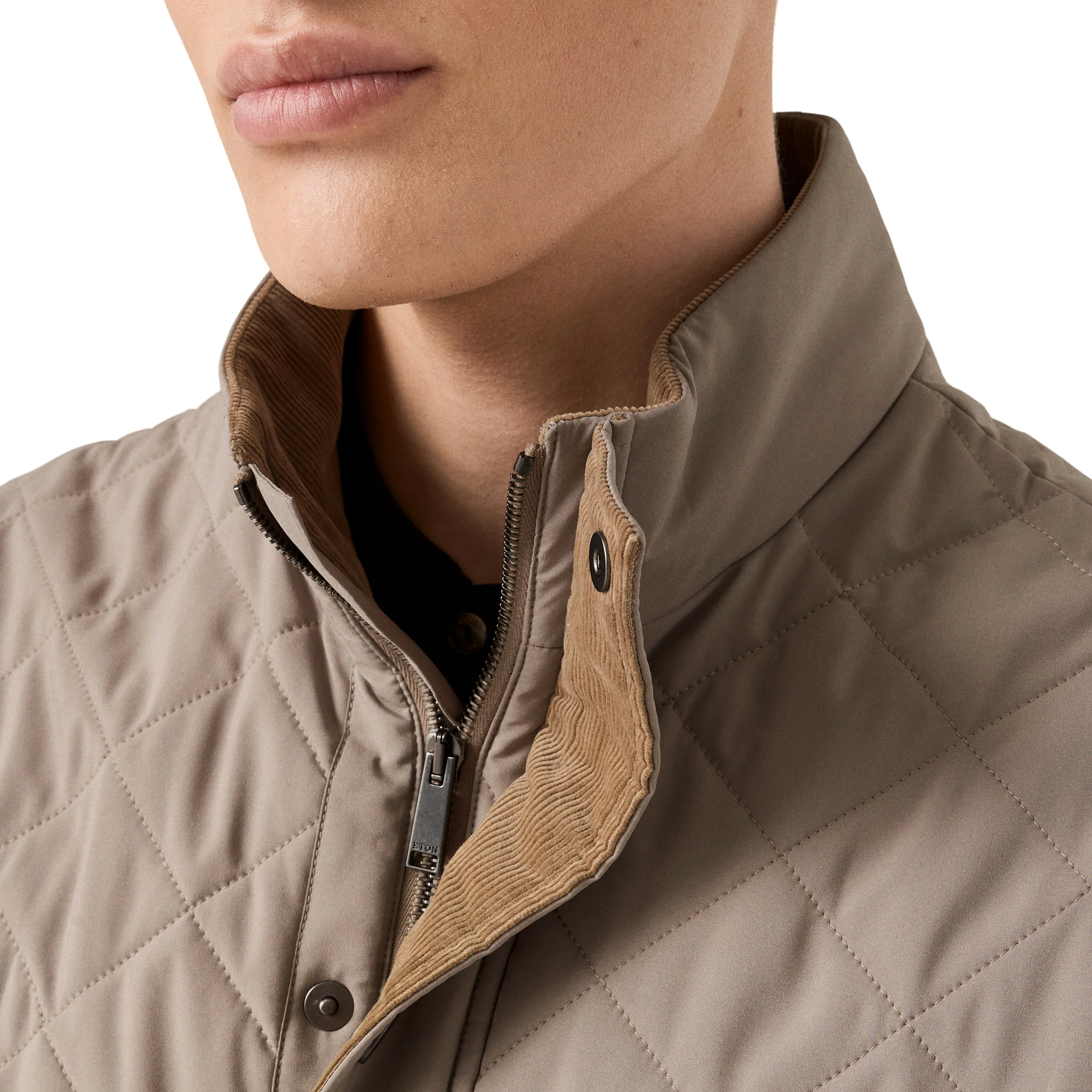 Beige Quilted Shell Water-Repellent Vest - ETON - Image 3