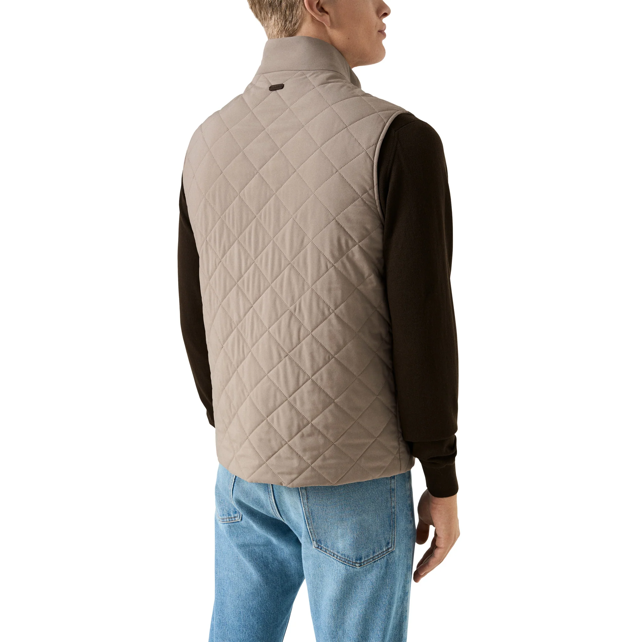 Beige Quilted Shell Water-Repellent Vest - ETON - Image 4