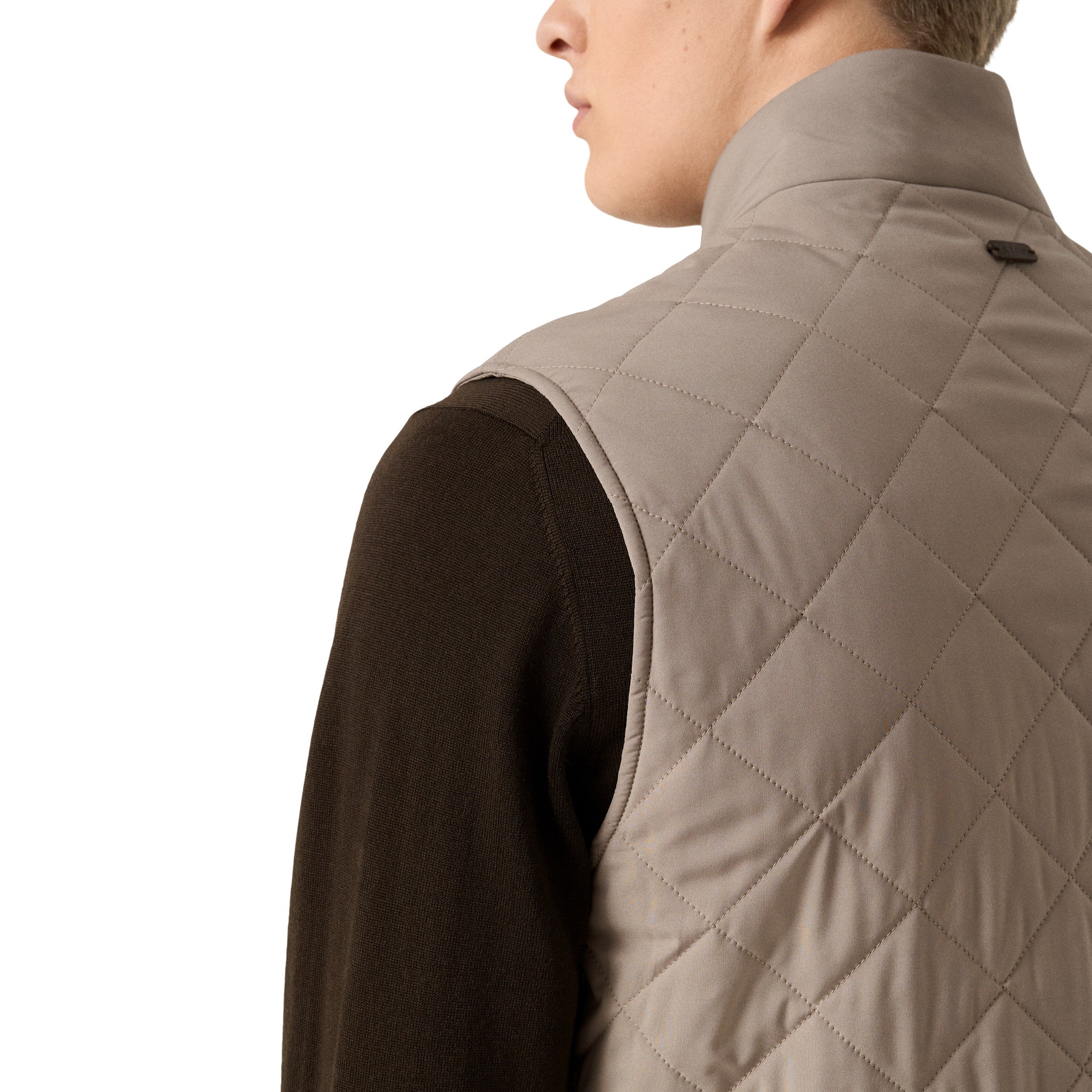Beige Quilted Shell Water-Repellent Vest - ETON - Image 5