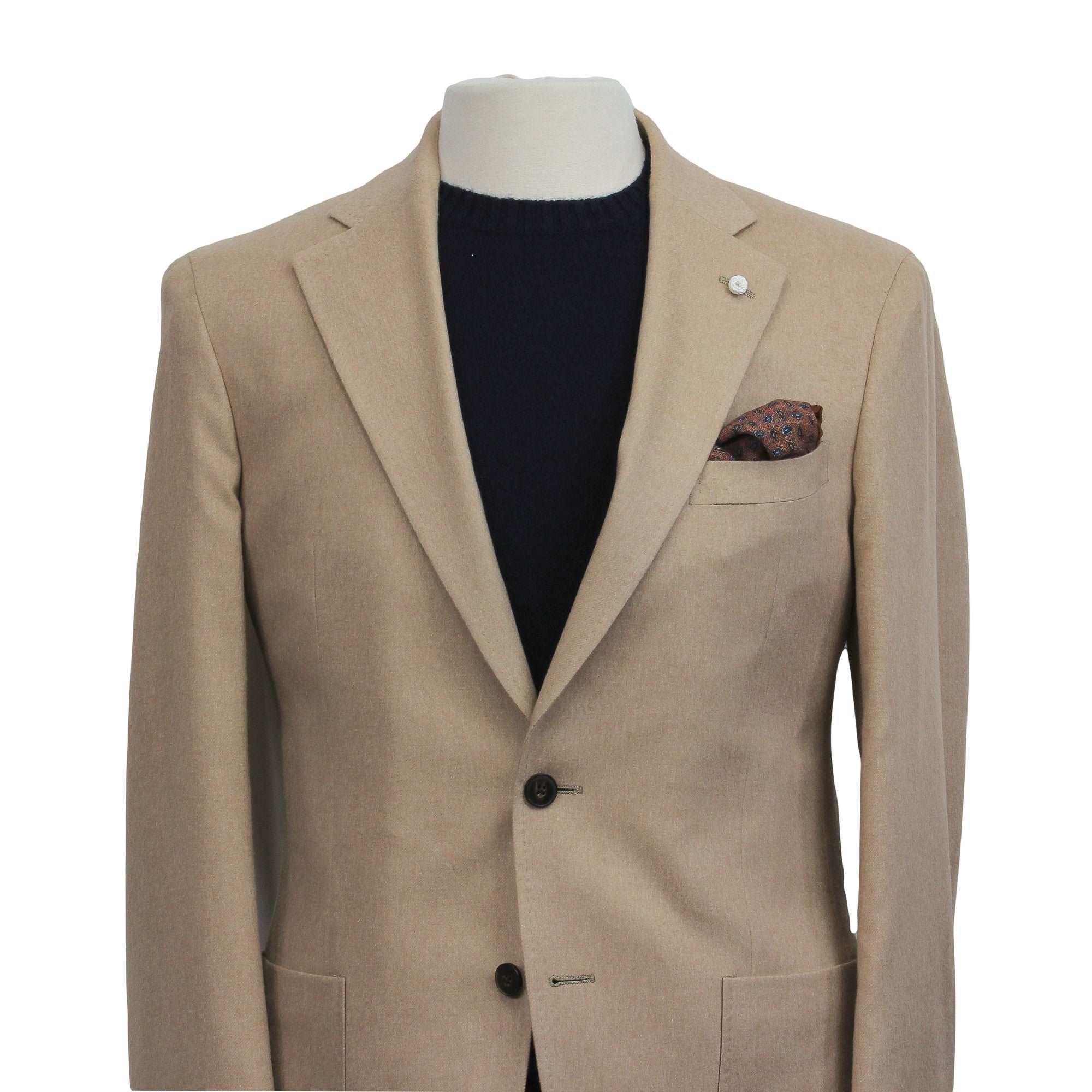 Beige Silk-Cashmere Contemporary Dream Fit Sport Jacket - Luigi Bianchi - Image 4