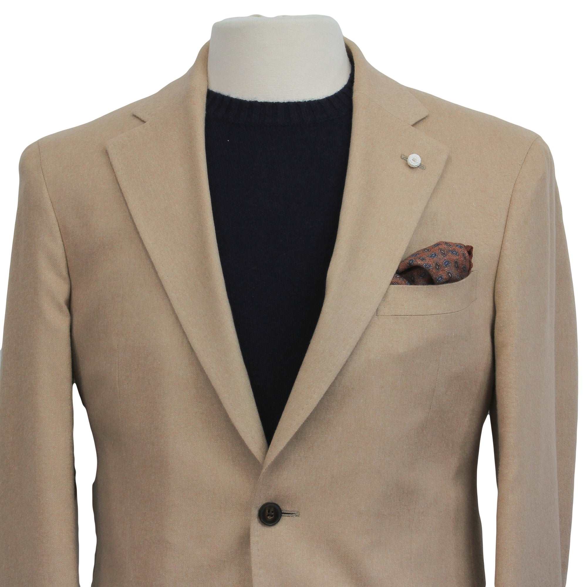 Beige Silk-Cashmere Contemporary Dream Fit Sport Jacket - Luigi Bianchi - Image 5