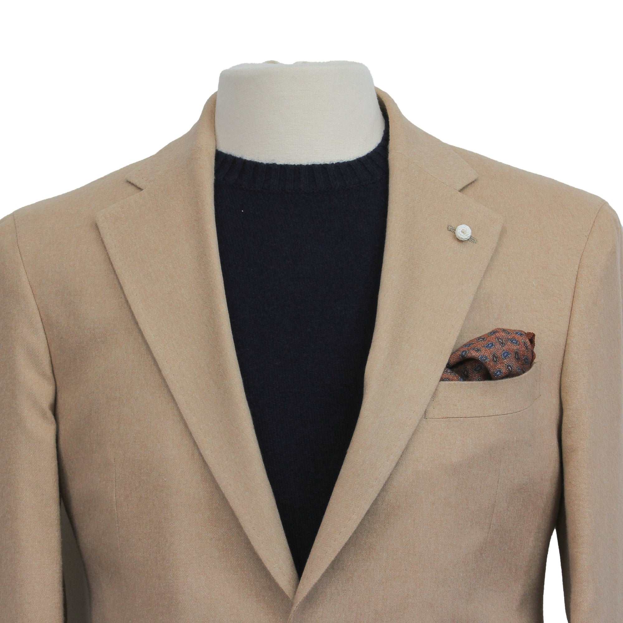Beige Silk-Cashmere Contemporary Dream Fit Sport Jacket - Luigi Bianchi - Image 6