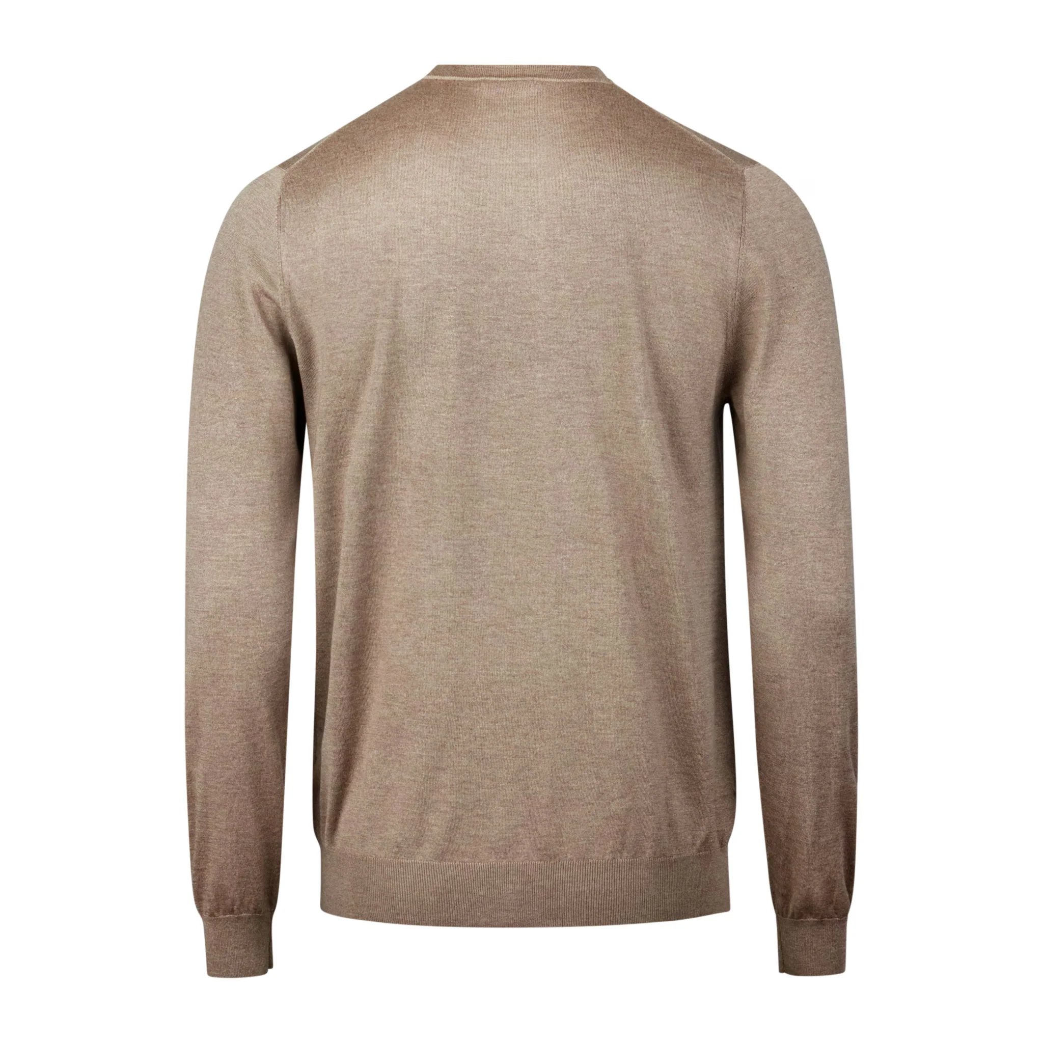 Beige Silk-Cashmere Long Sleeve Crew Neck - Stenströms - Image 2
