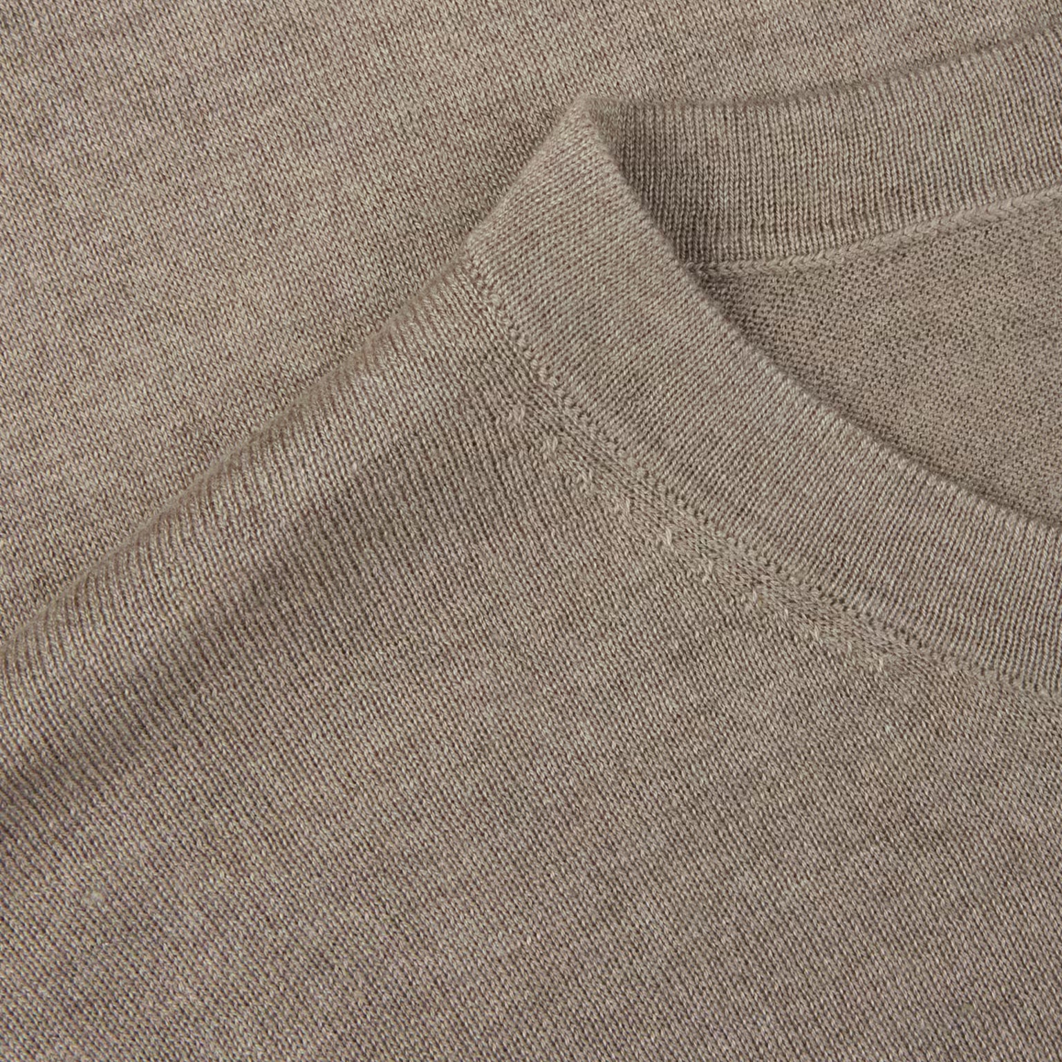 Beige Silk-Cashmere Long Sleeve Crew Neck - Stenströms - Image 3