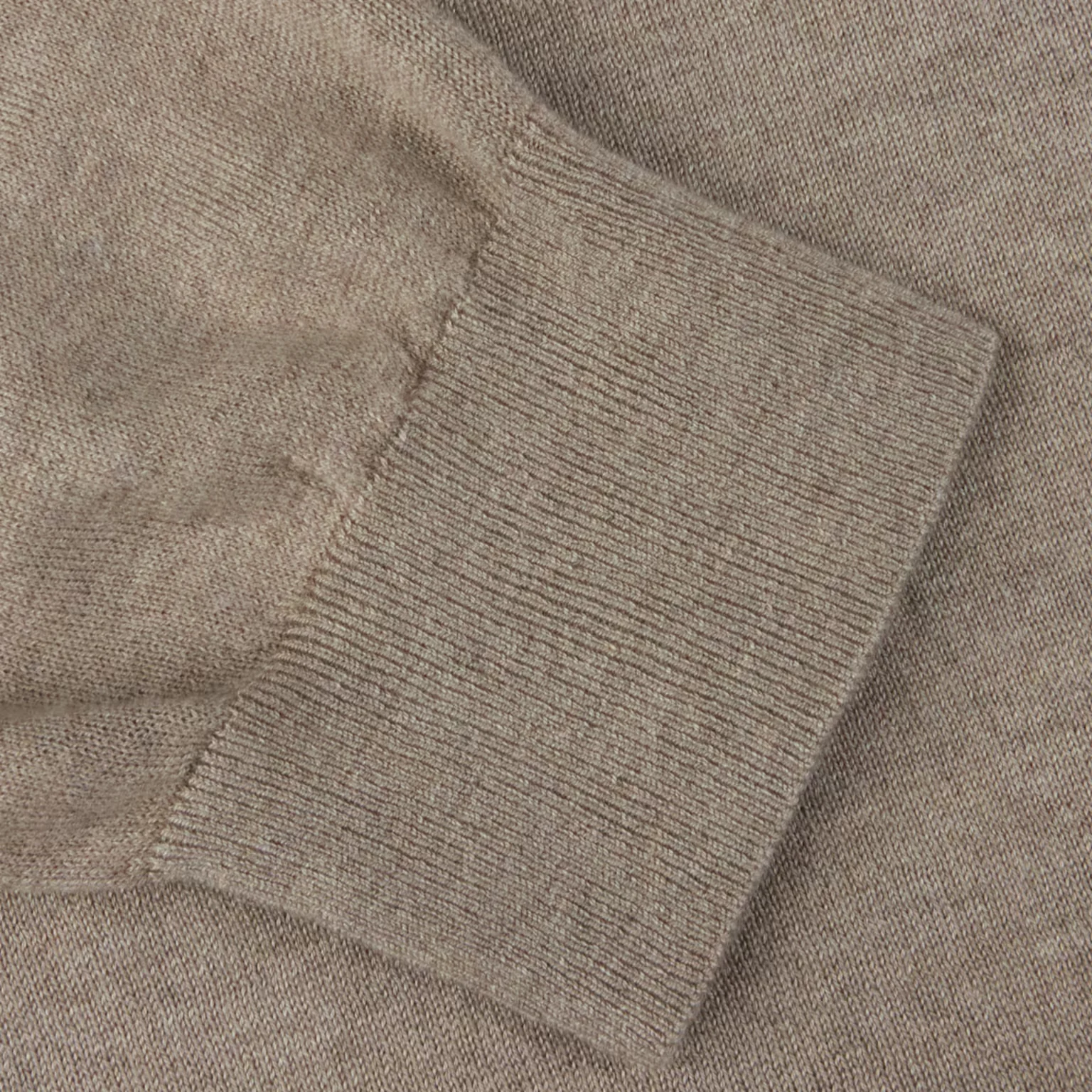 Beige Silk-Cashmere Long Sleeve Crew Neck - Stenströms - Image 4