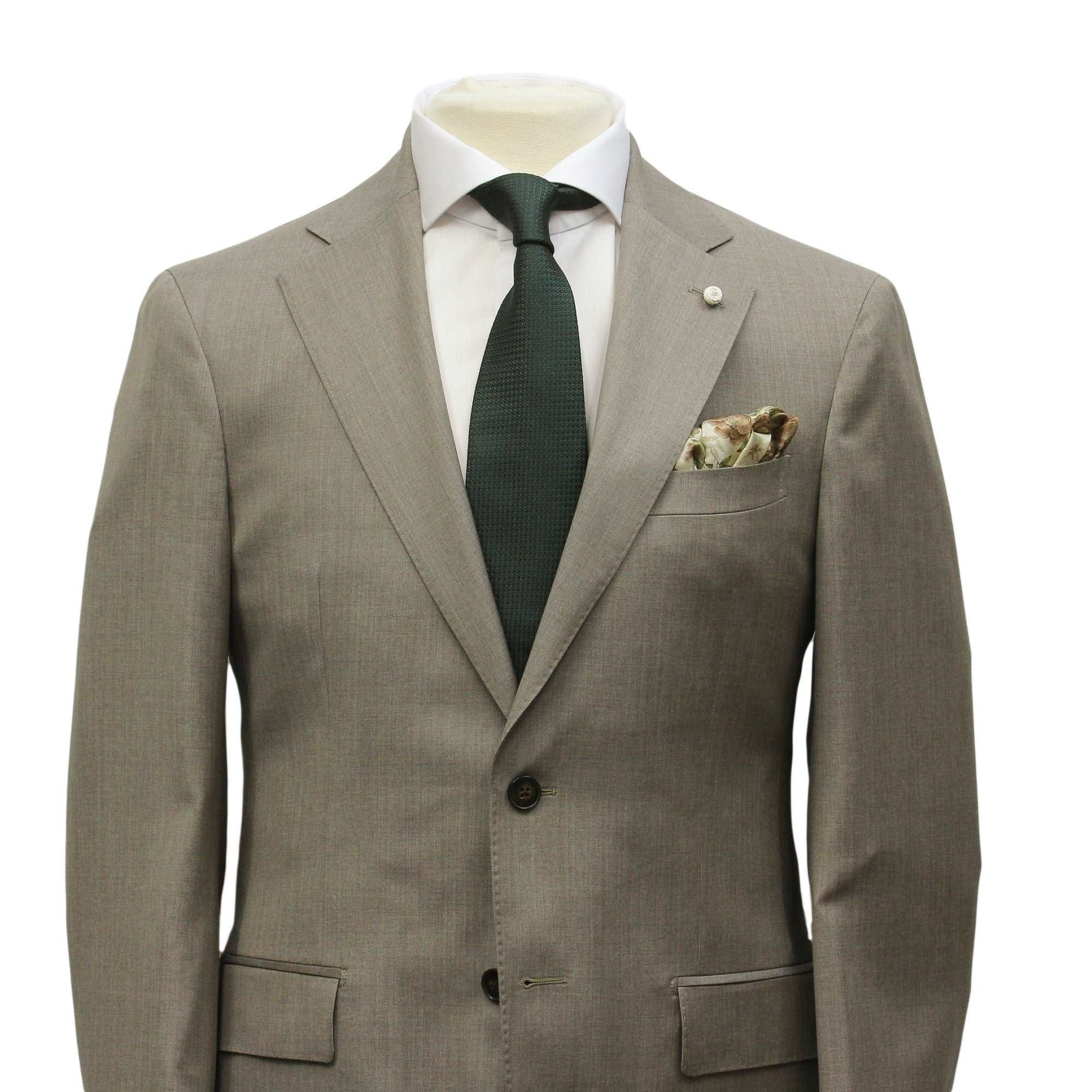 Beige Solid Dream Fit Vitale Barberis Super 110s Wool Suit - Luigi Bianchi - Image 3