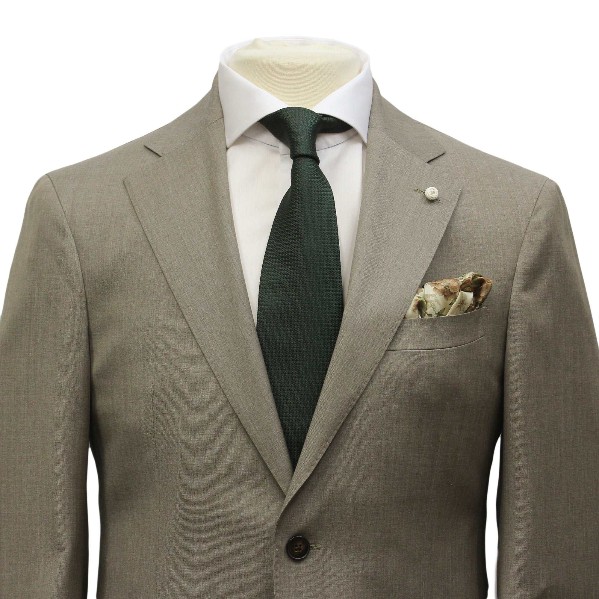 Beige Solid Dream Fit Vitale Barberis Super 110s Wool Suit - Luigi Bianchi - Image 4