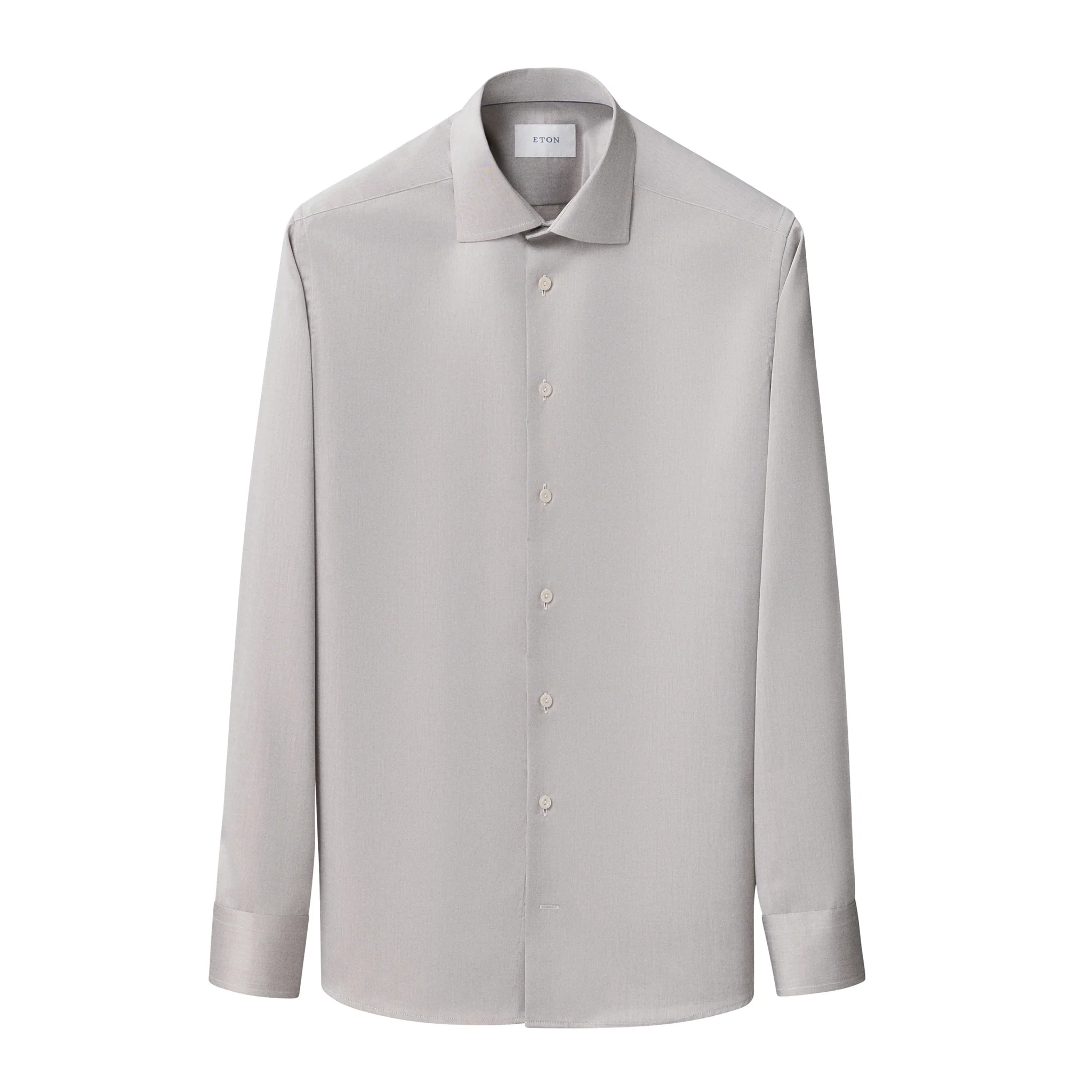 Pale Taupe Solid Signature Twill Slim Fit Shirt - ETON - Image 2