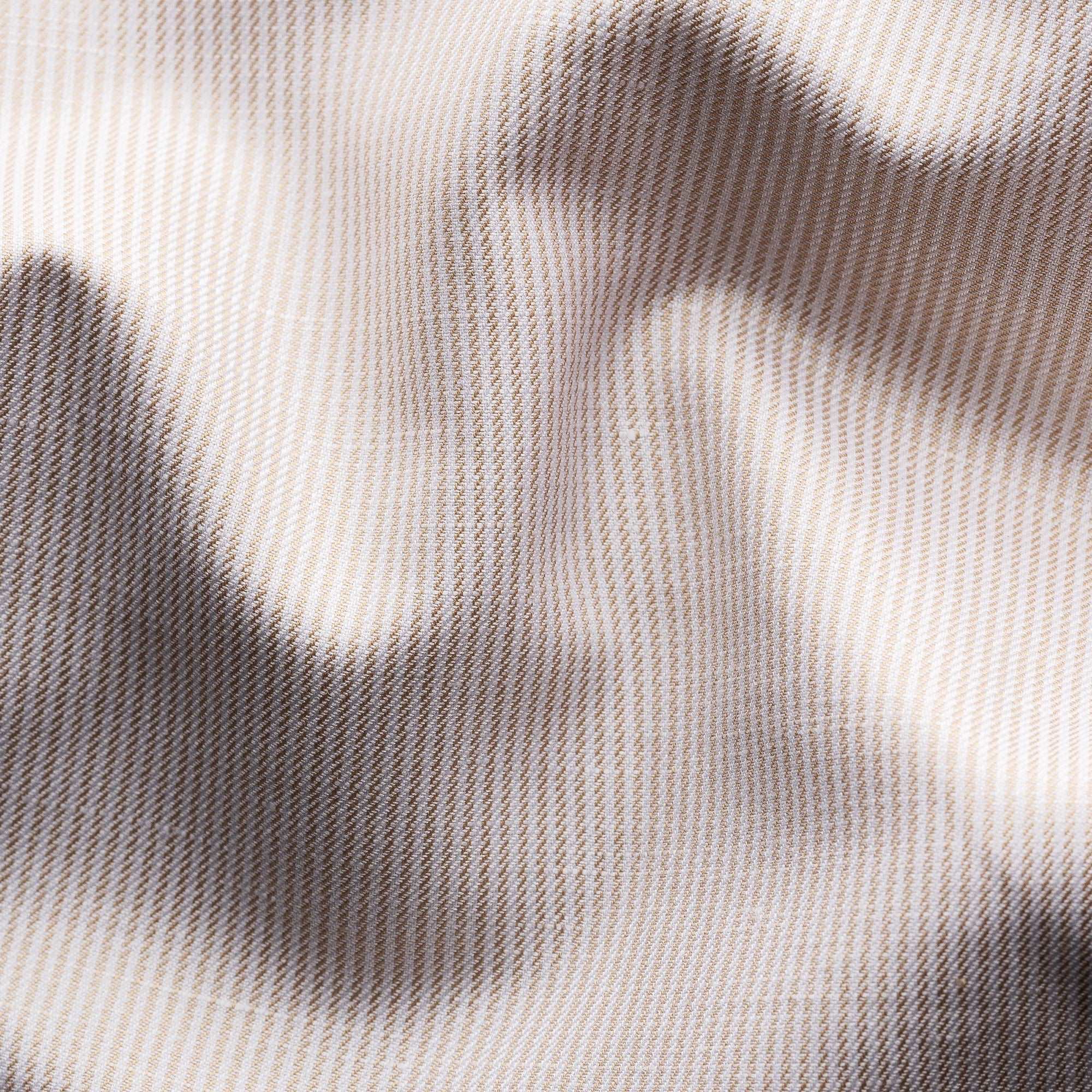 Beige Striped Cotton-Linen Slim Fit Shirt - ETON - Image 3