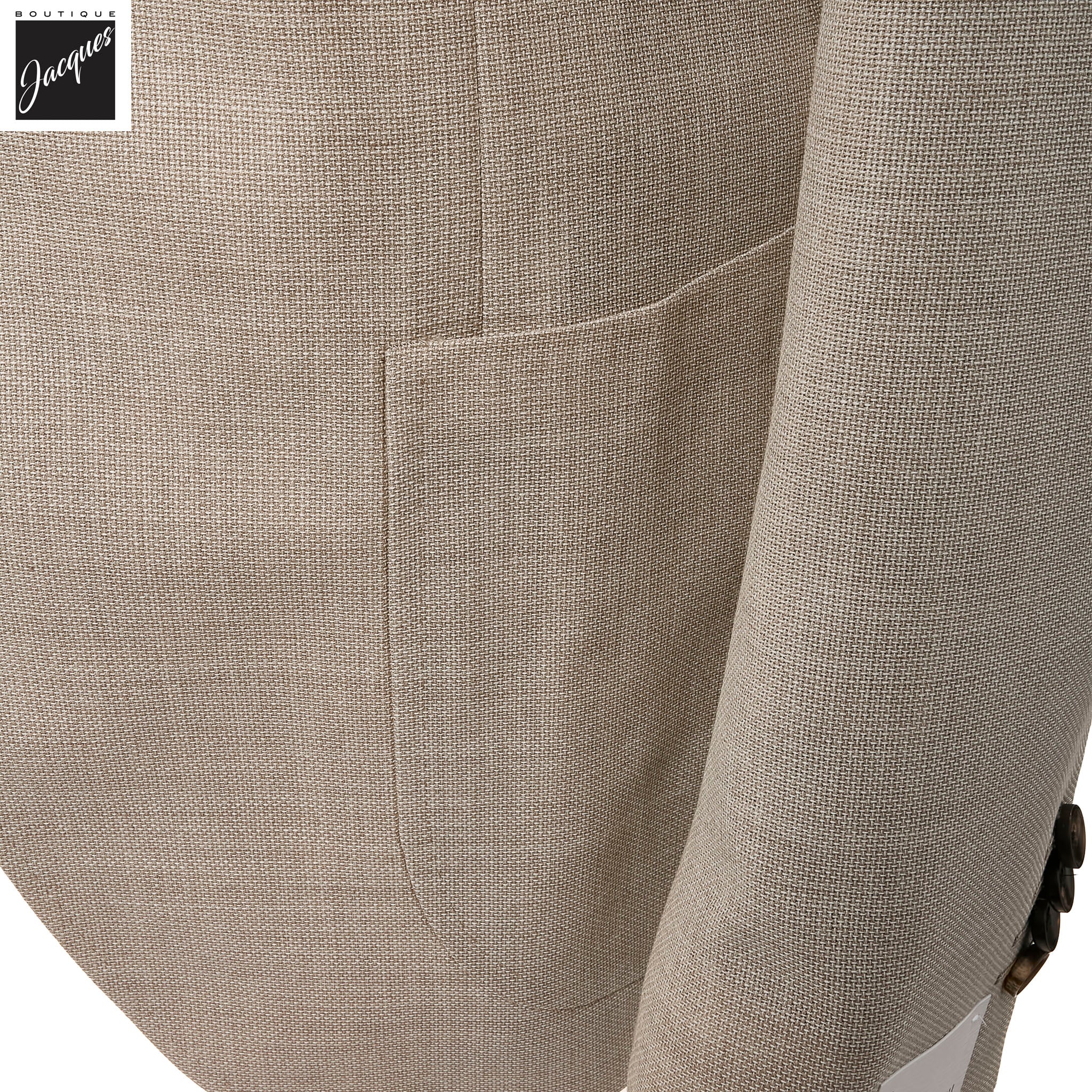Beige Textured Hopsack Wool Dream Fit Sport Jacket - Luigi Bianchi - Image 4