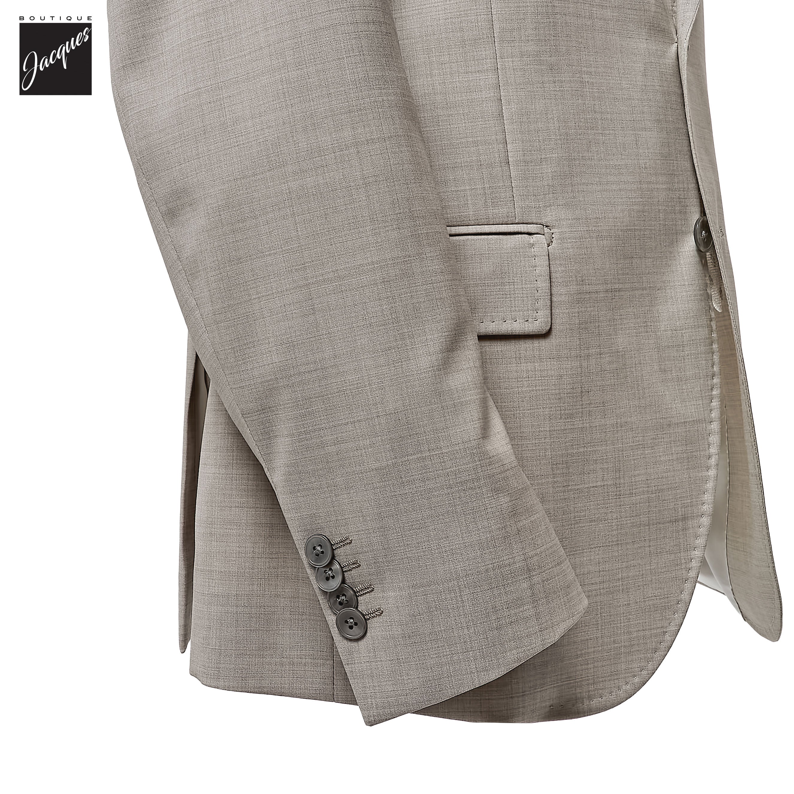 Beige Vitale Barberis Wool Cashmere Dream Contemporary Fit Suit - Luigi Bianchi - Image 3